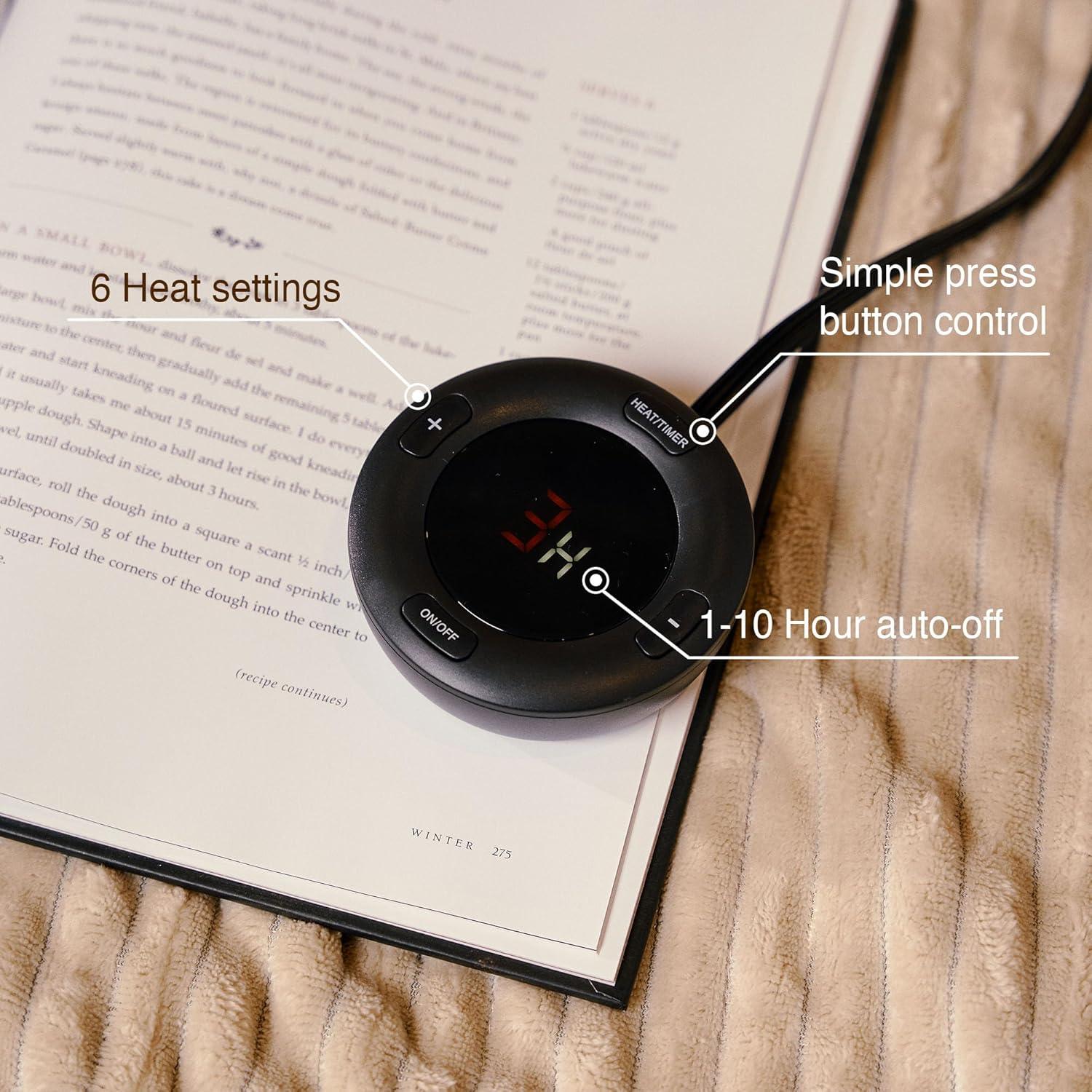 Manta Calentada Eléctrica HOMISPRITE Individual Beige 157.5x213.4cm