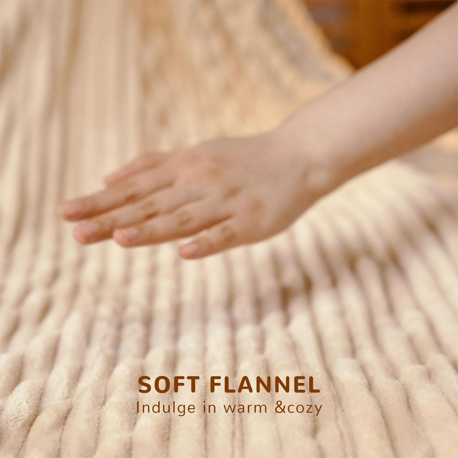 Manta Calentada Eléctrica HOMISPRITE Individual Beige 157.5x213.4cm