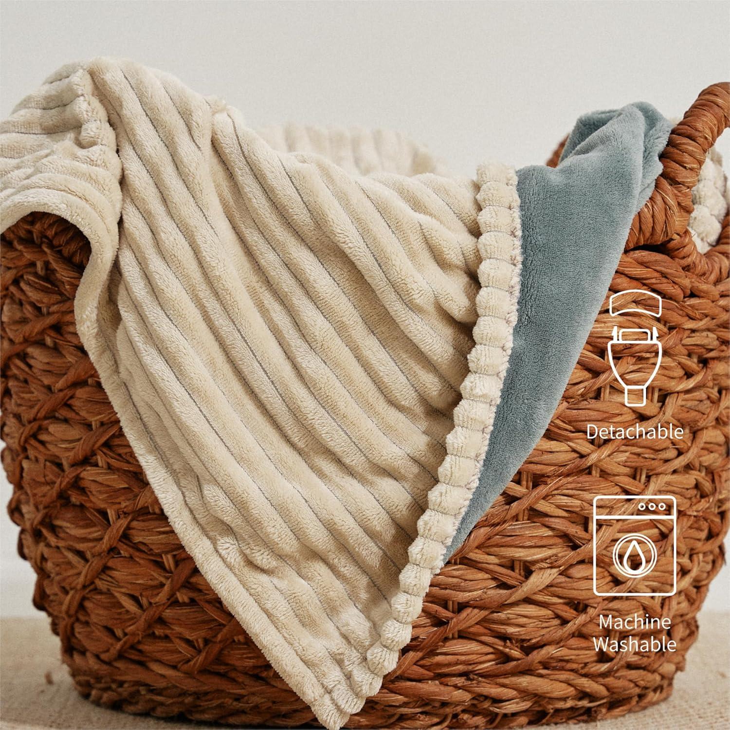 Manta Calentada Eléctrica HOMISPRITE Individual Beige 157.5x213.4cm