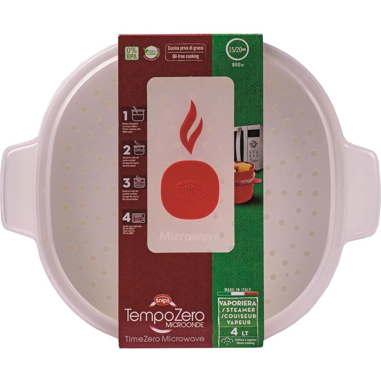Cocinador de Pasta para Microondas Snips 4L Blanco 100% Italiano