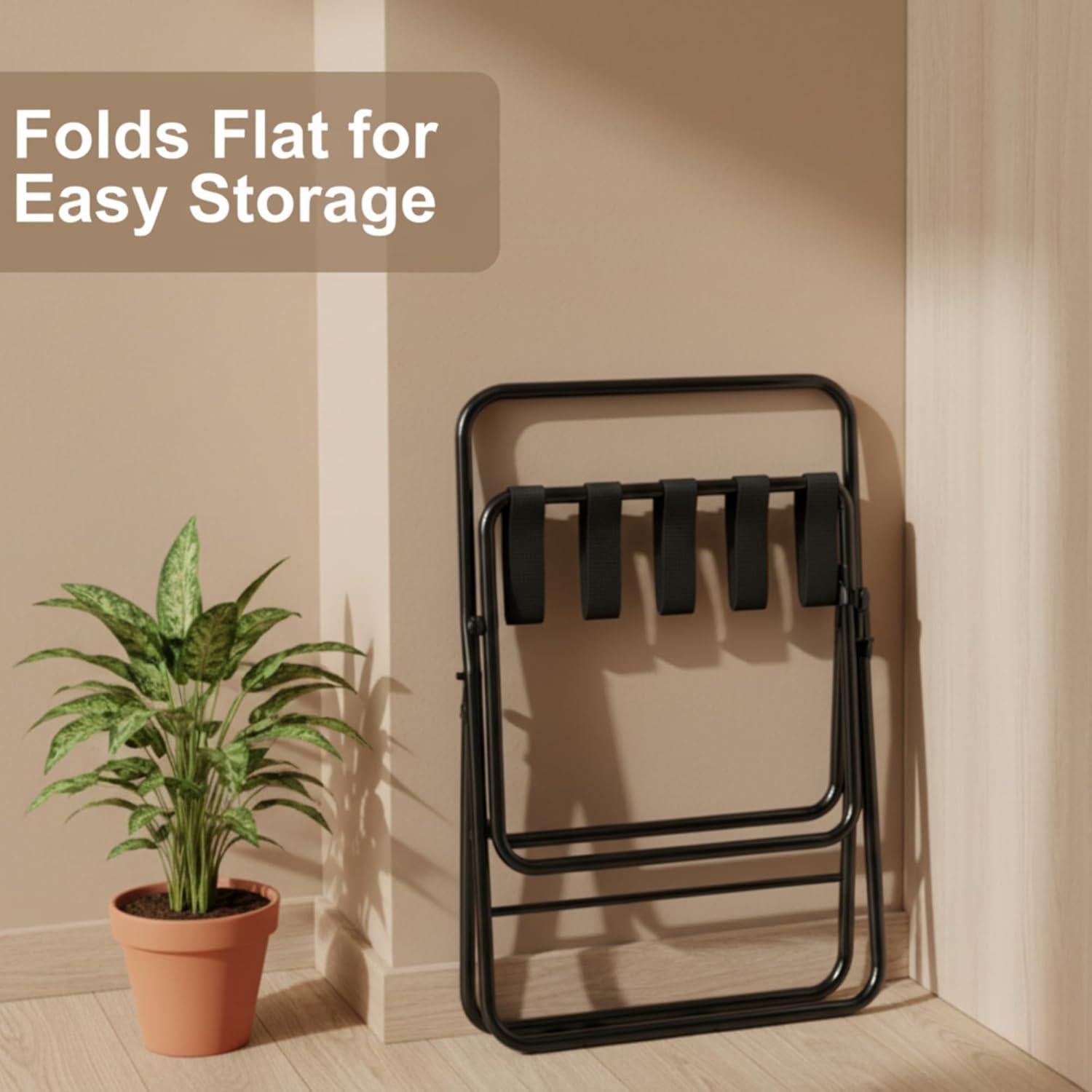 Soporte de Equipaje USTECH Plegable Negro 2 Niveles 49.9 kg