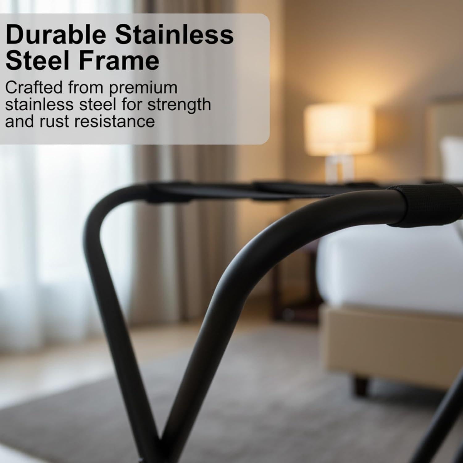 Soporte de Equipaje USTECH Plegable Negro 2 Niveles 49.9 kg