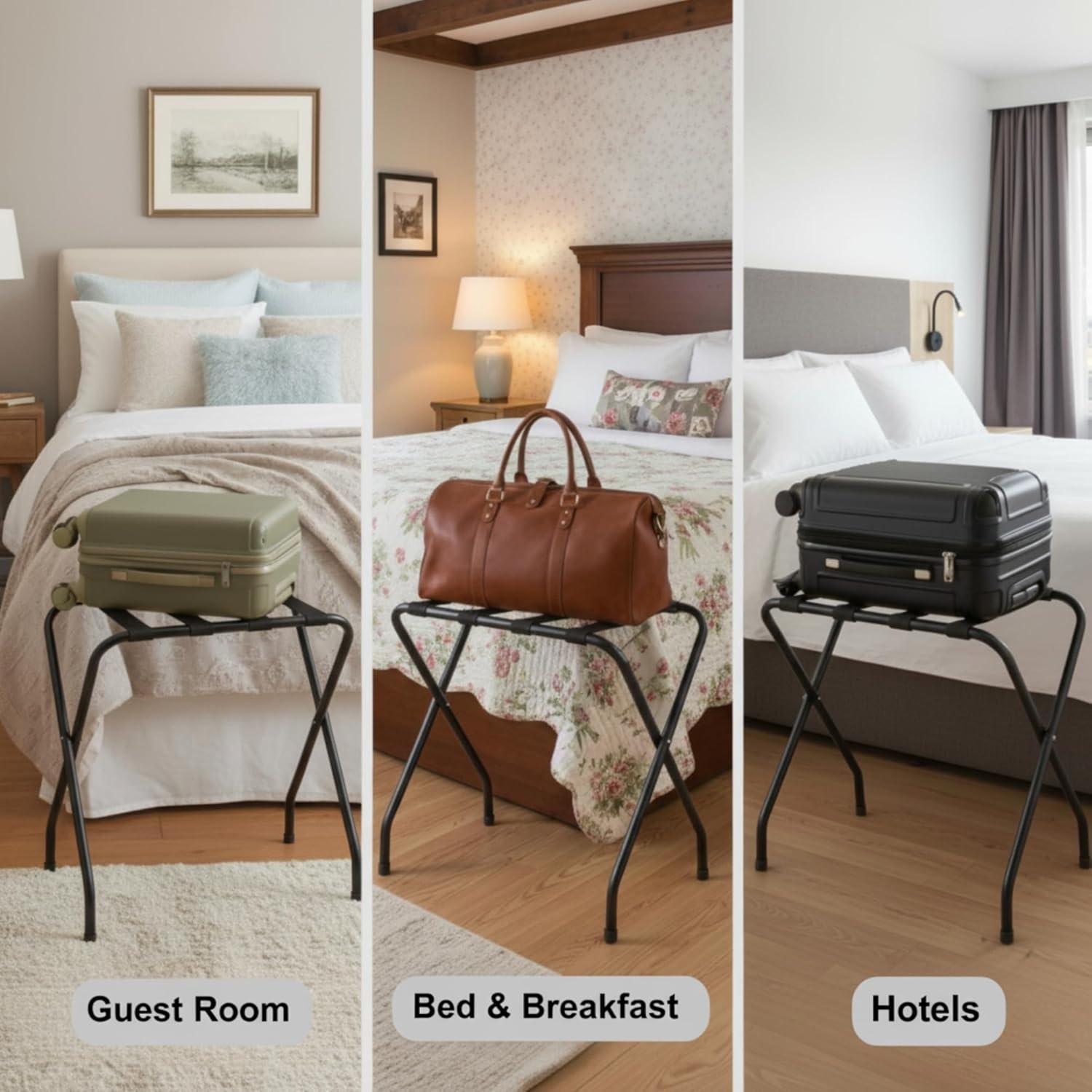 Soporte de Equipaje USTECH Plegable Negro 2 Niveles 49.9 kg