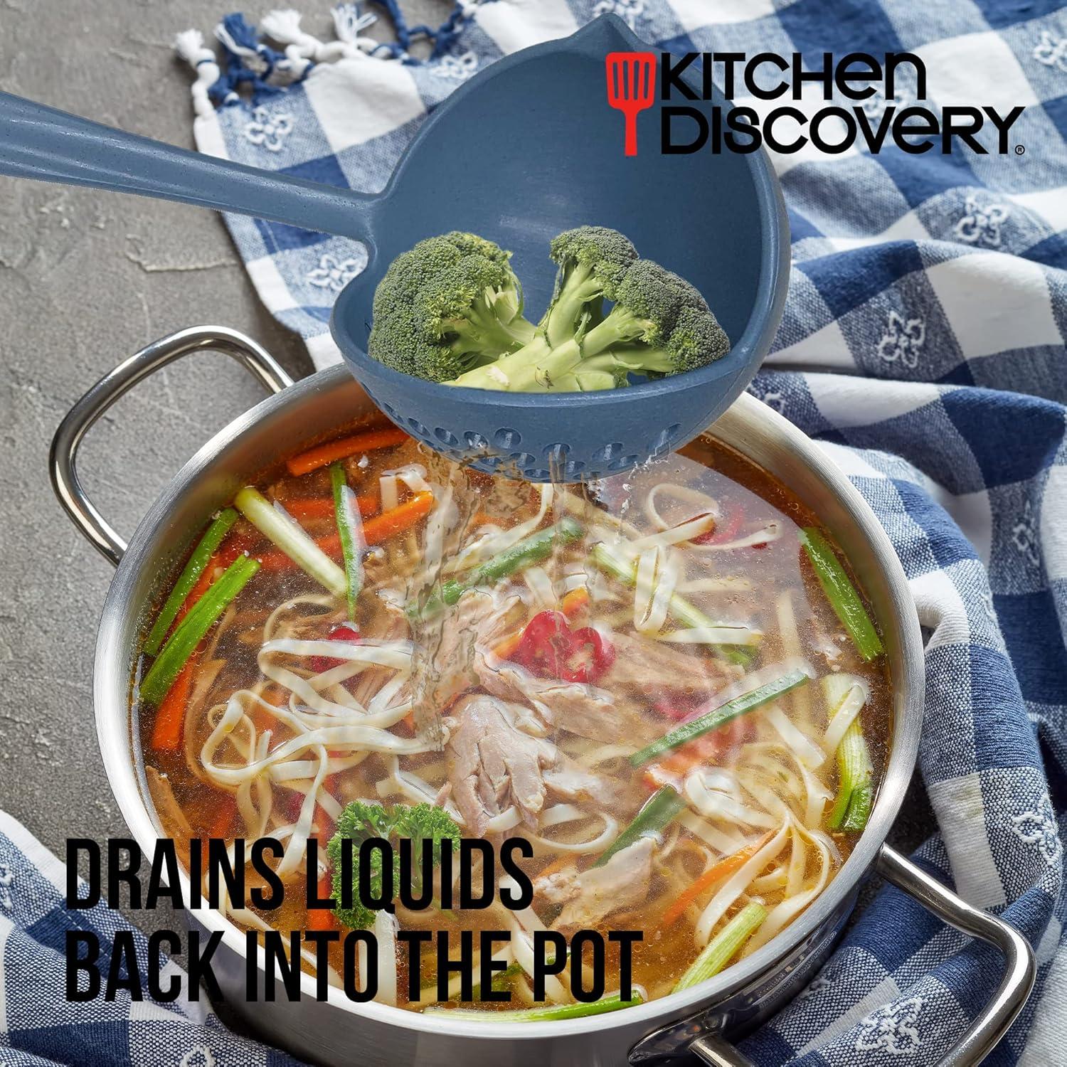 Cucharón Colador 2 en 1 Descubrimiento de Cocina Azul