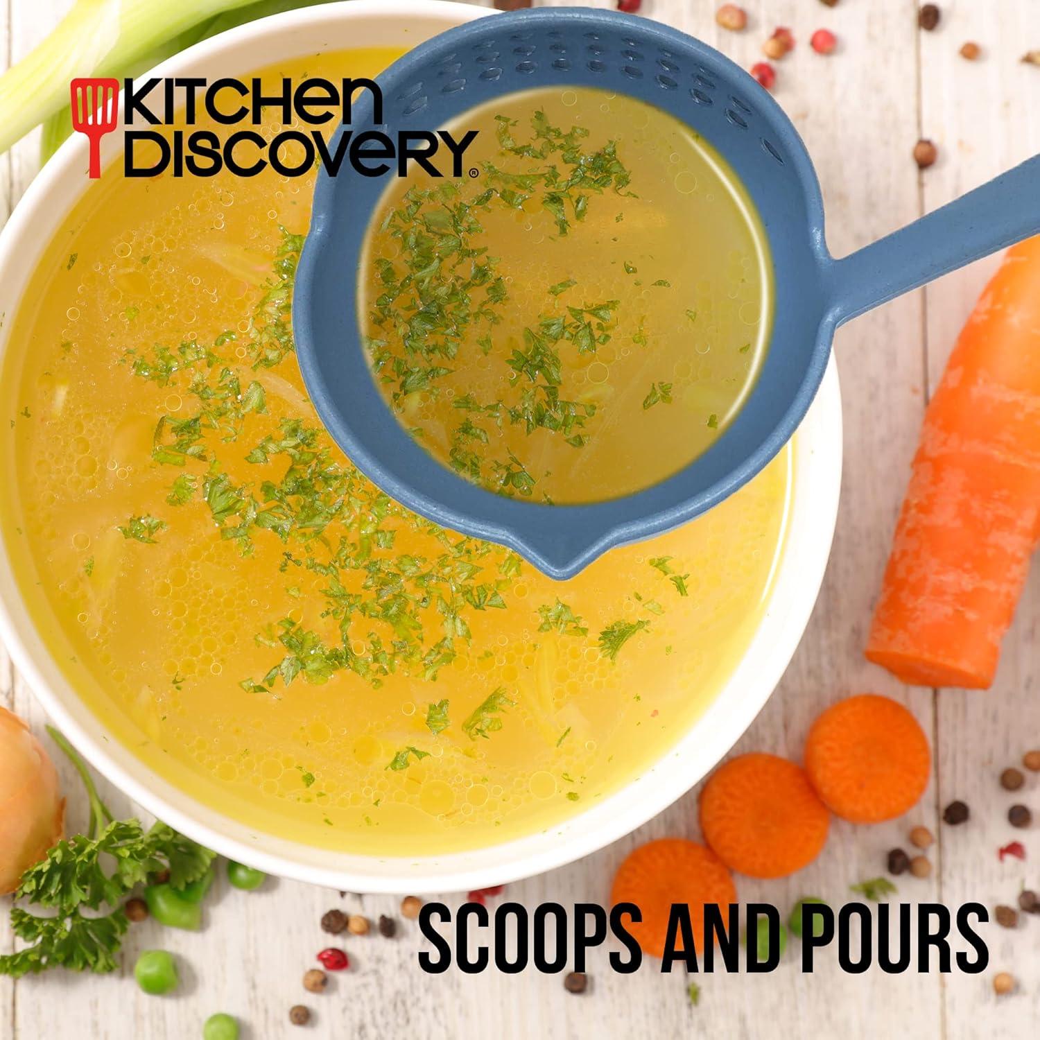 Cucharón Colador 2 en 1 Descubrimiento de Cocina Azul