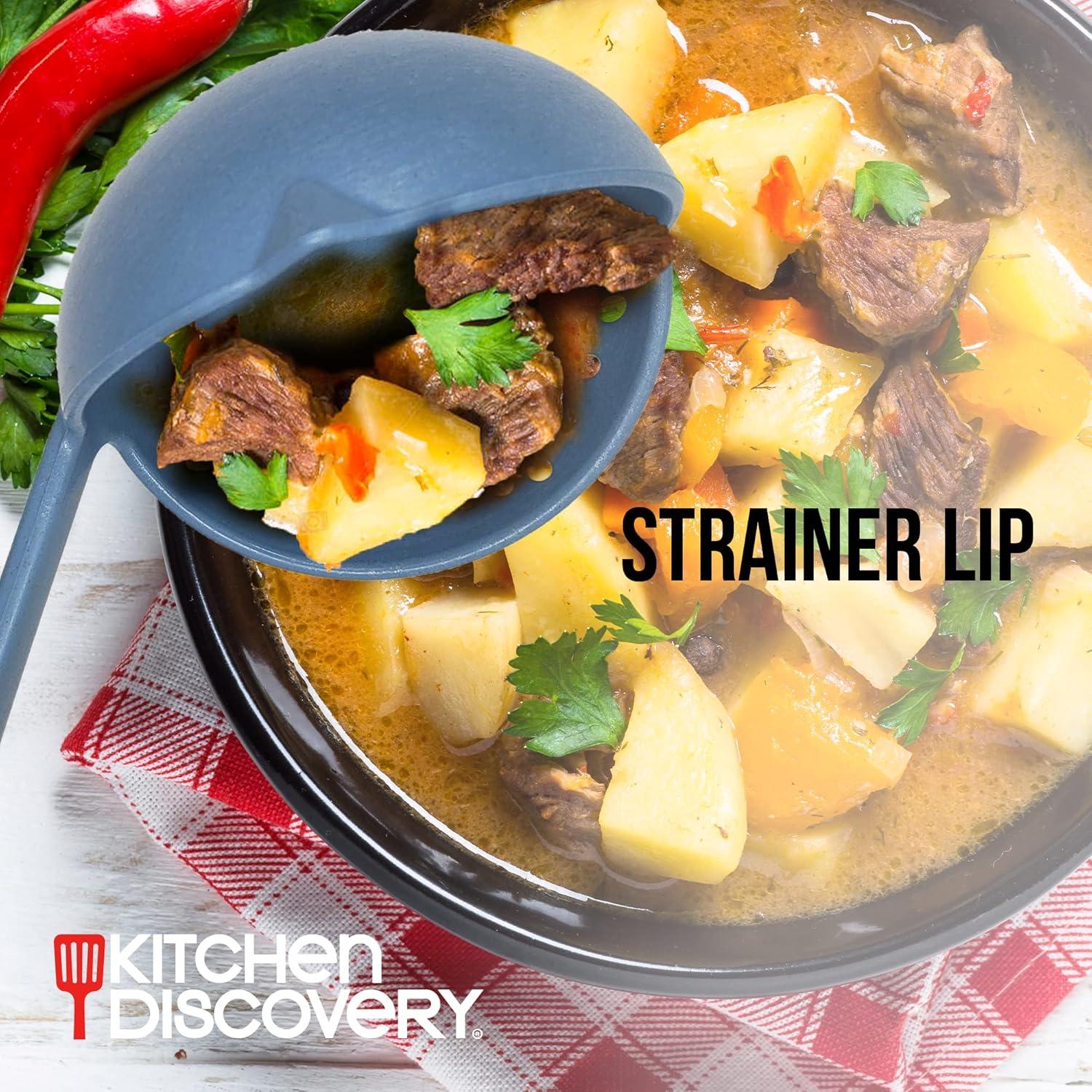 Cucharón Colador 2 en 1 Descubrimiento de Cocina Azul