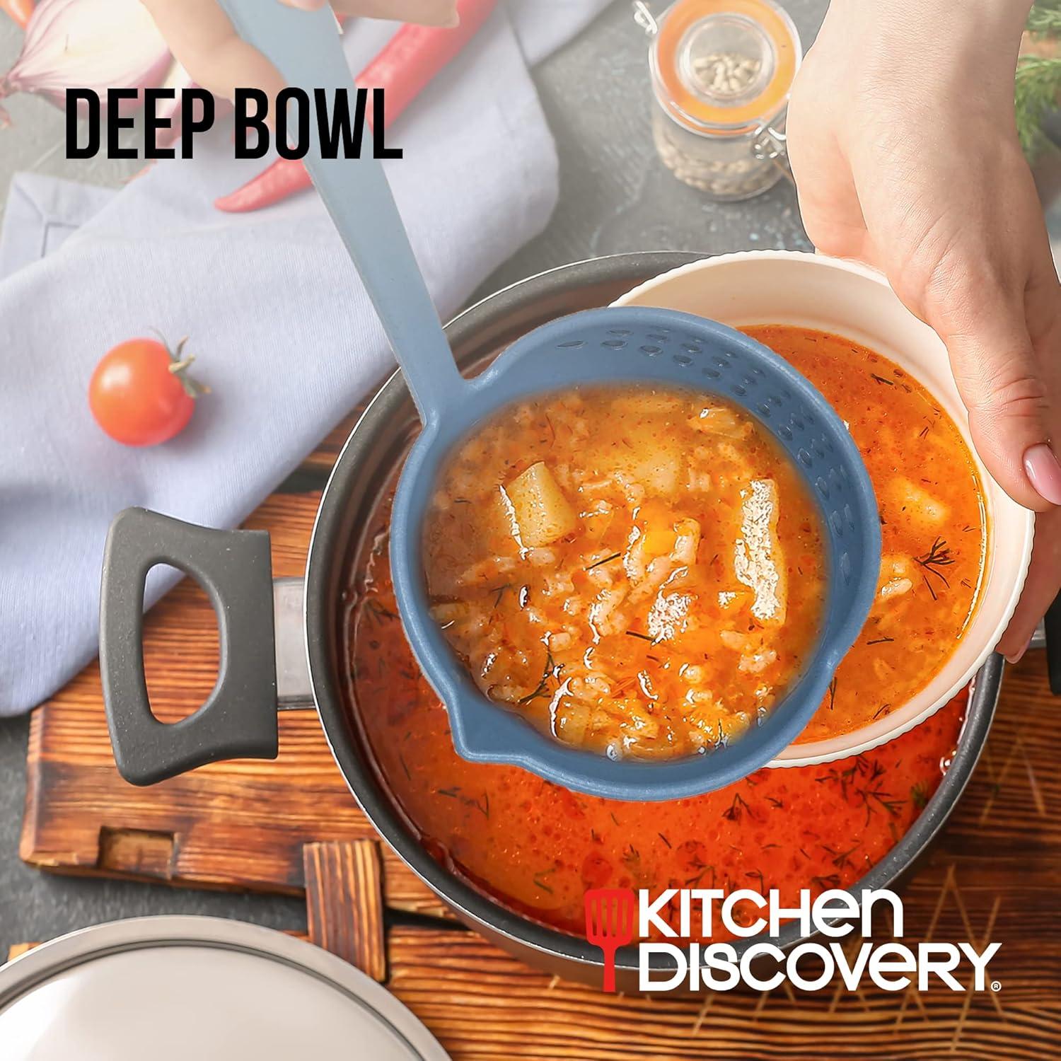 Cucharón Colador 2 en 1 Descubrimiento de Cocina Azul