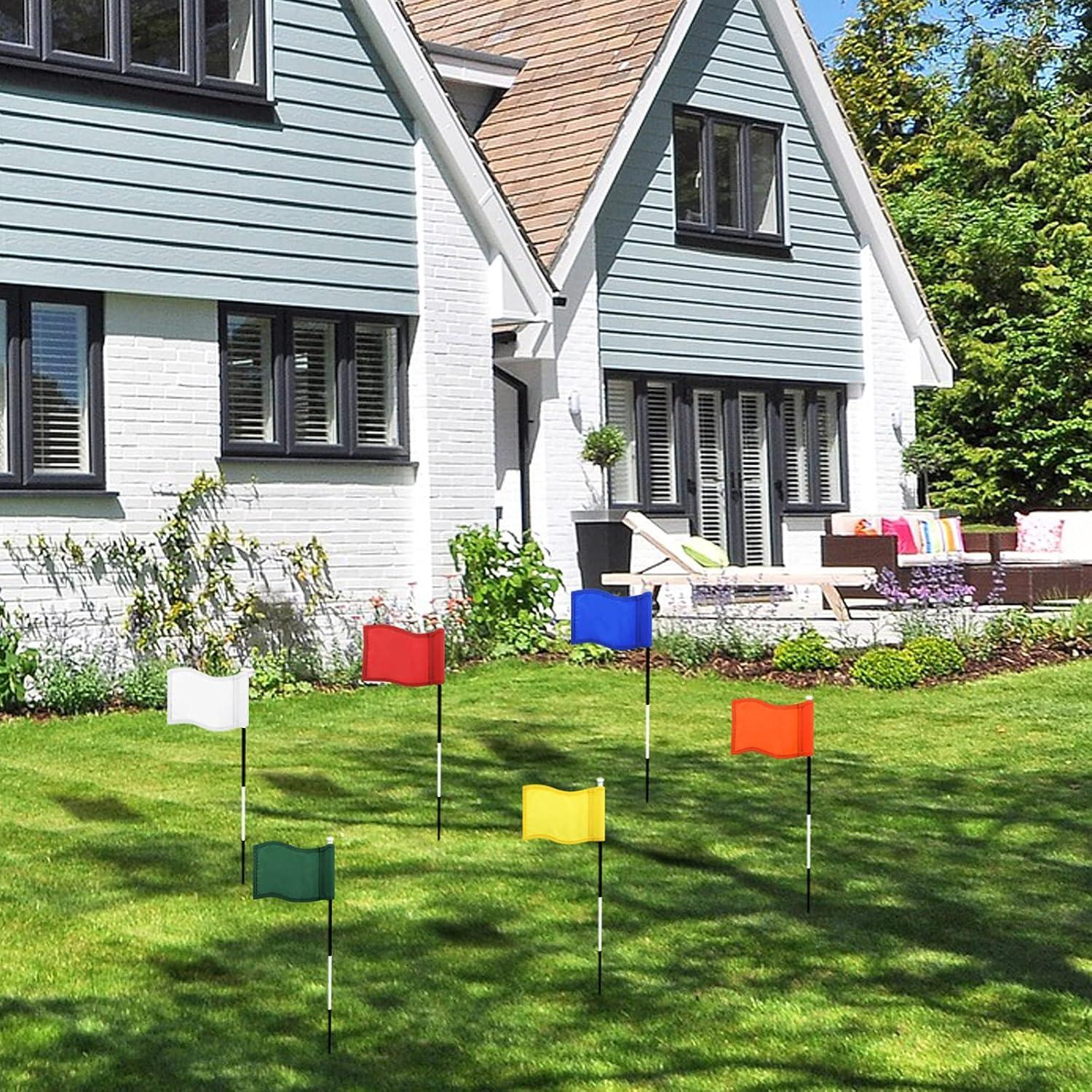 Banderas de Golf Oudain 6 Pcs Nylon 20x15 cm Impermeables