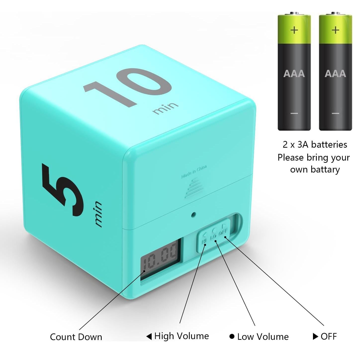 Temporizador de Cocina Pretmess Cubo Menta 4 Configuraciones