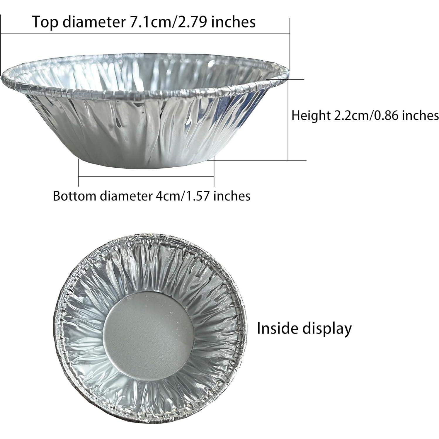 Moldes desechables de aluminio AIDUZETY para tartas 7.1 cm - 40 unidades