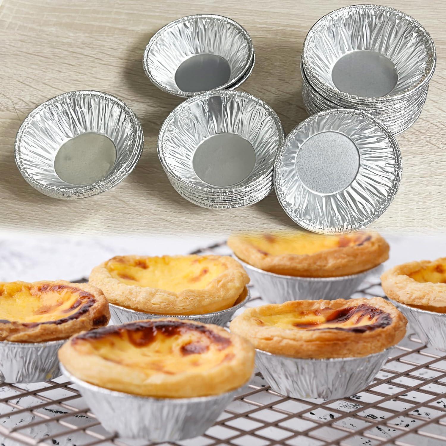 Moldes desechables de aluminio AIDUZETY para tartas 7.1 cm - 40 unidades