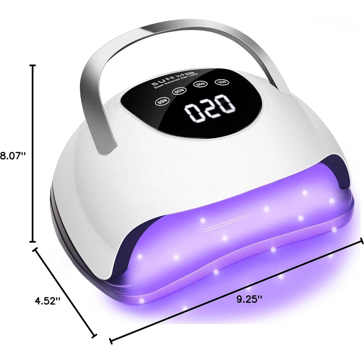 Lámpara de Uñas LED Wisdompark X9MAX 220W 57 Perlas UV