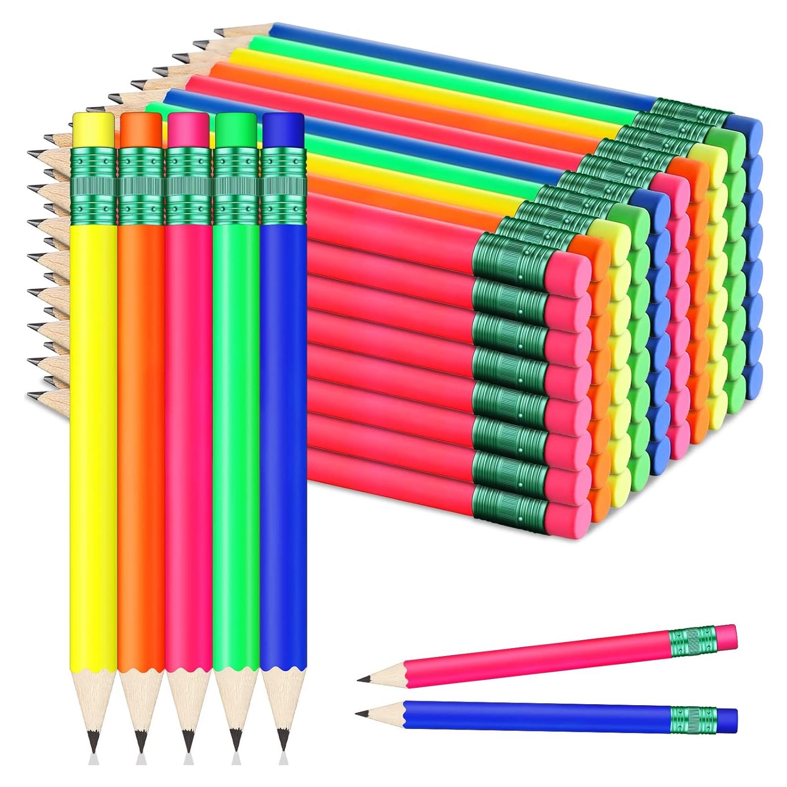 Lápices Cortos Nezyo 80 Pcs Hexagonales con Borrador