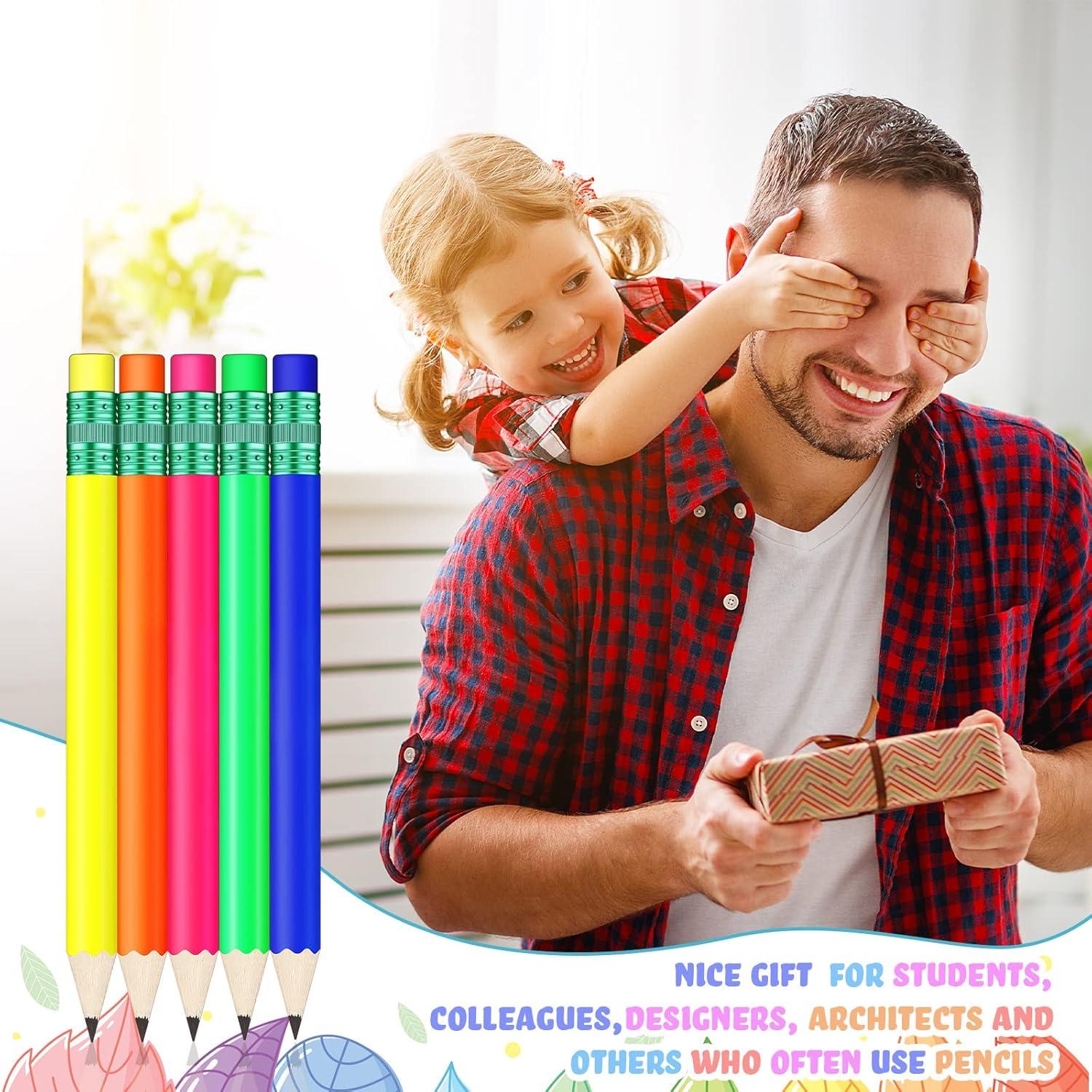 Lápices Cortos Nezyo 80 Pcs Hexagonales con Borrador