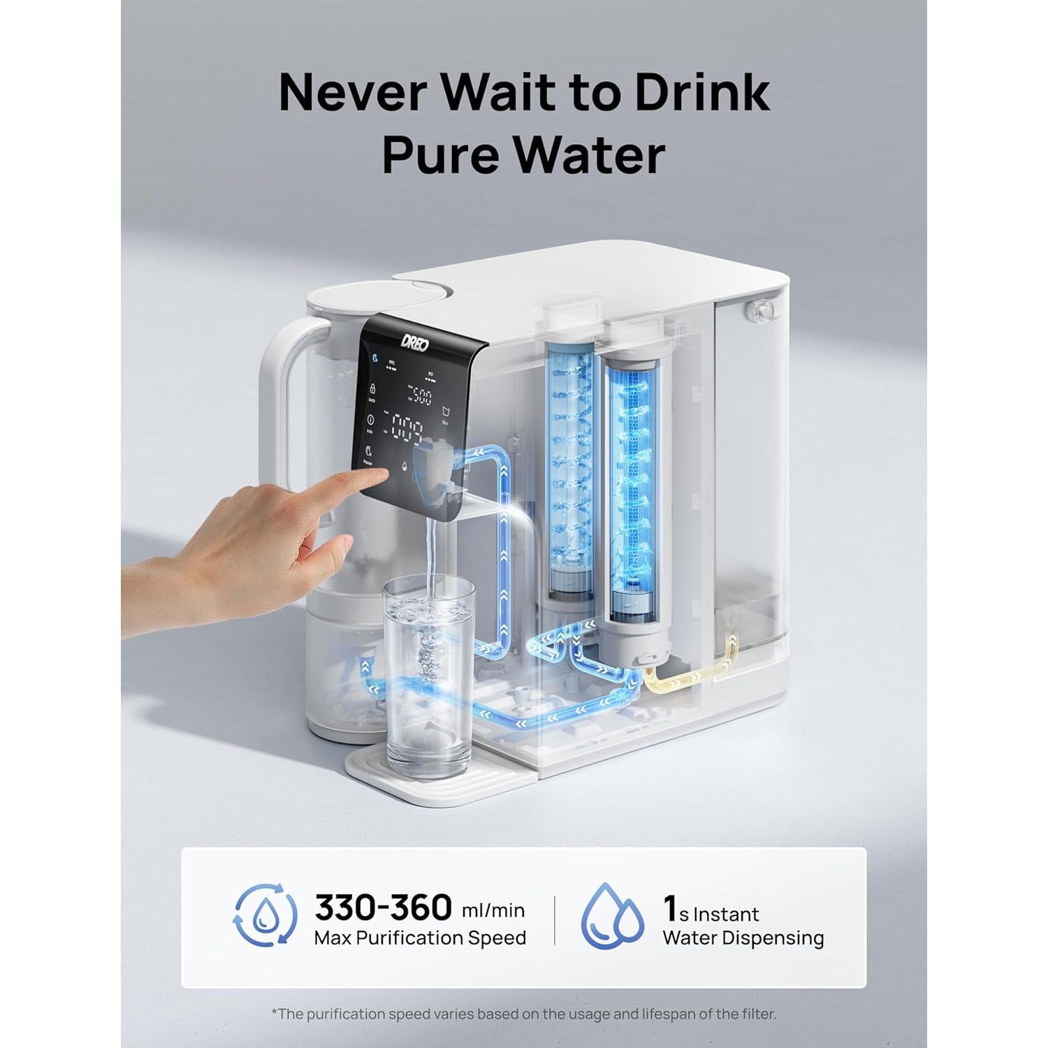 Filtro de Agua Dreo WF511, Ósmosis Inversa 7 Etapas, 6.35 kg