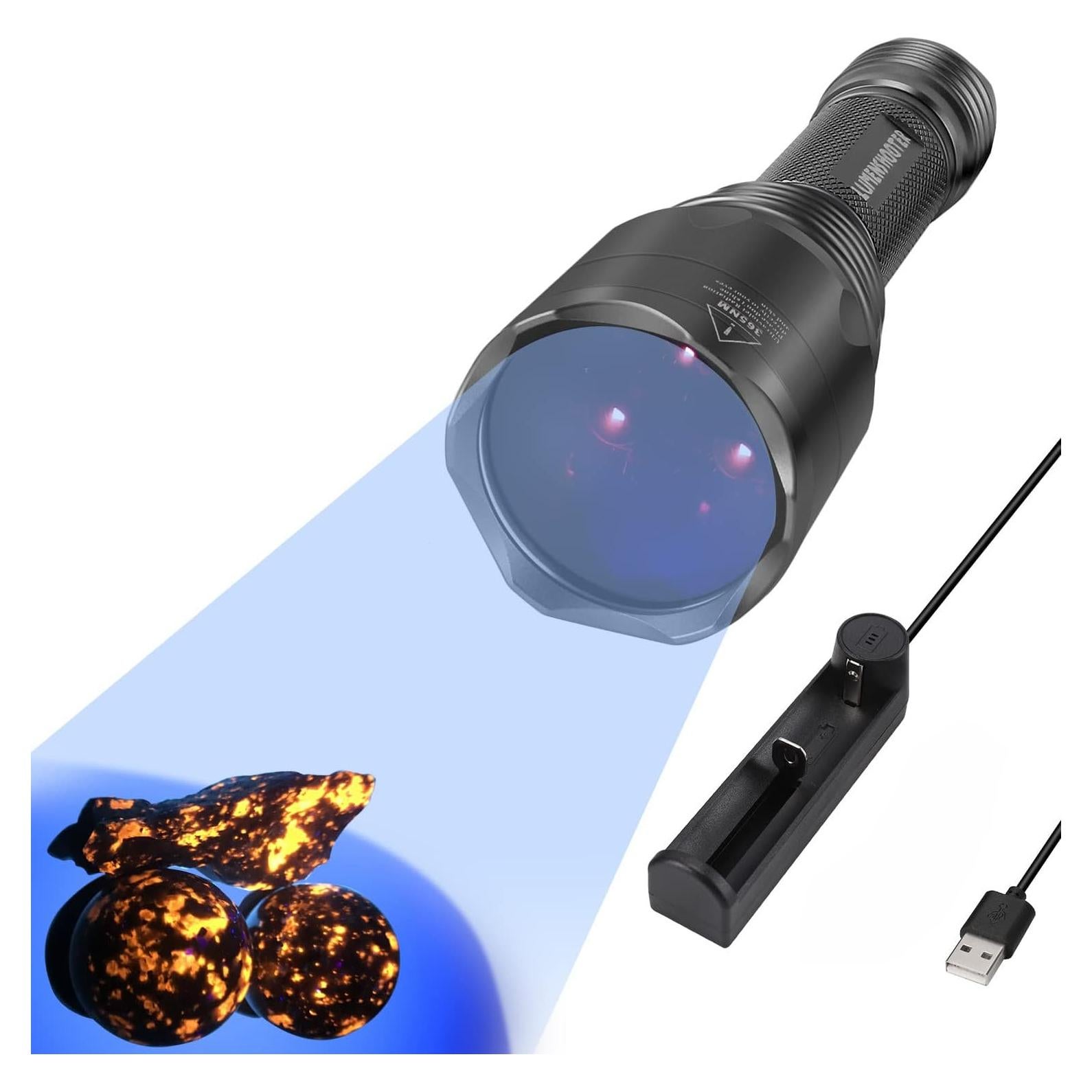 Linterna UV S3 365nm LUMENSHOOTER 3 LEDs para detección de orina