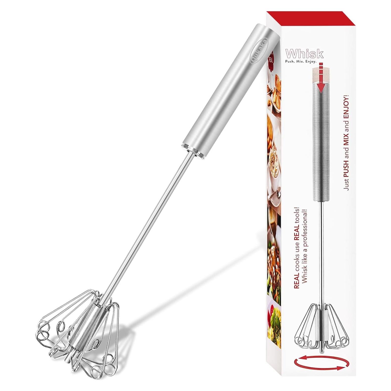 Batidor de Mano Qukaka Semiautomático Acero Inoxidable 30cm