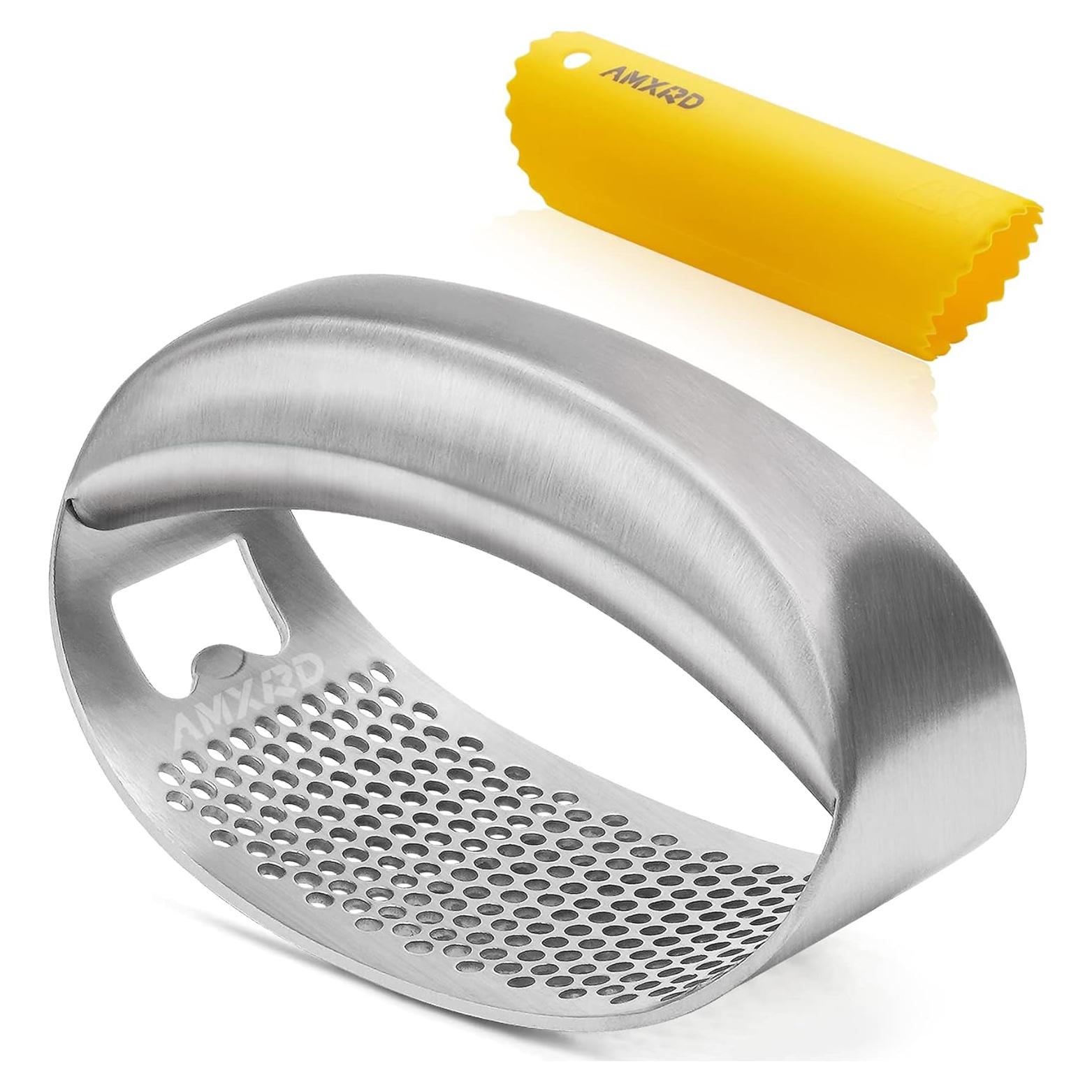 Prensa de Ajo Rocker AMXRD Acero Inoxidable con Pelador