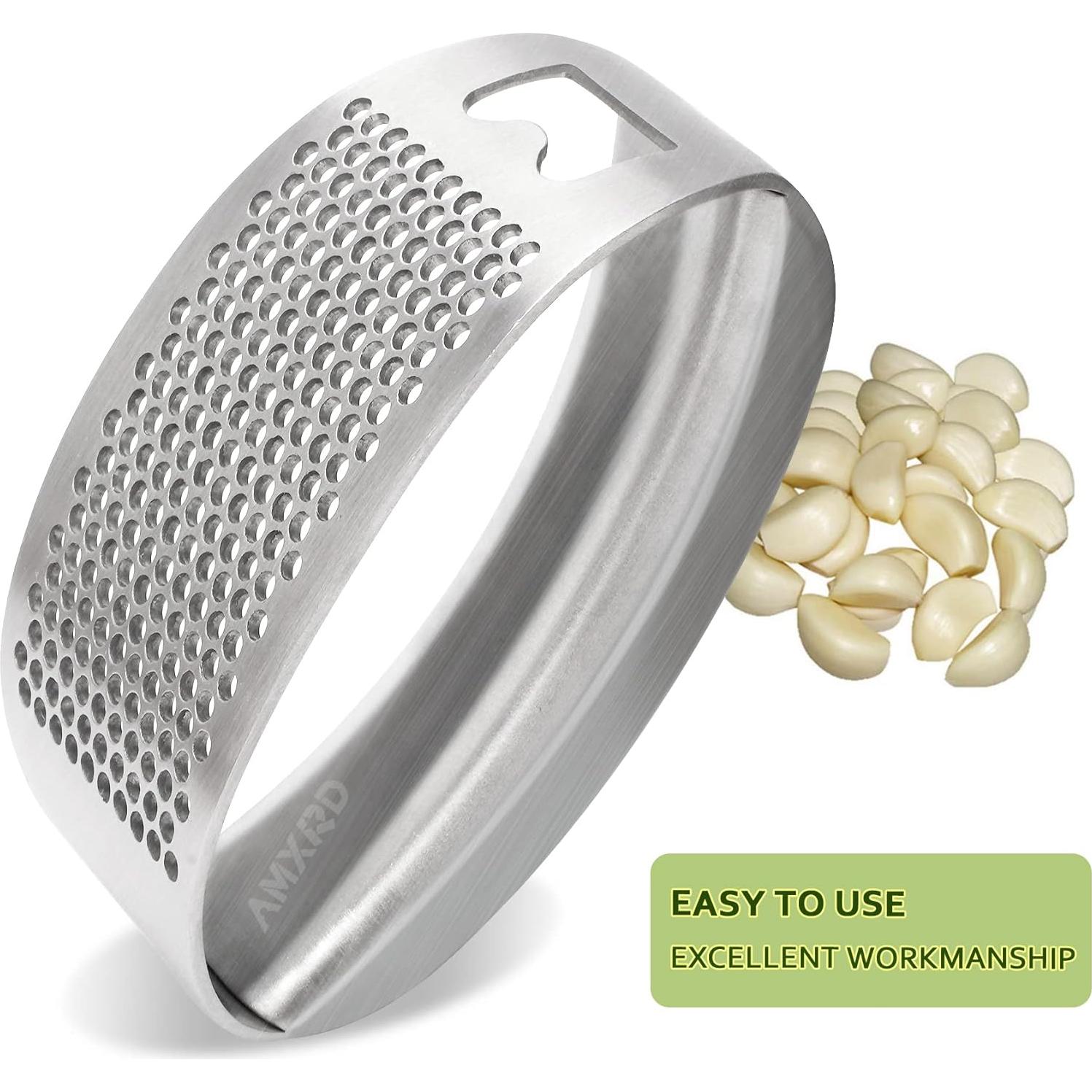 Prensa de Ajo Rocker AMXRD Acero Inoxidable con Pelador