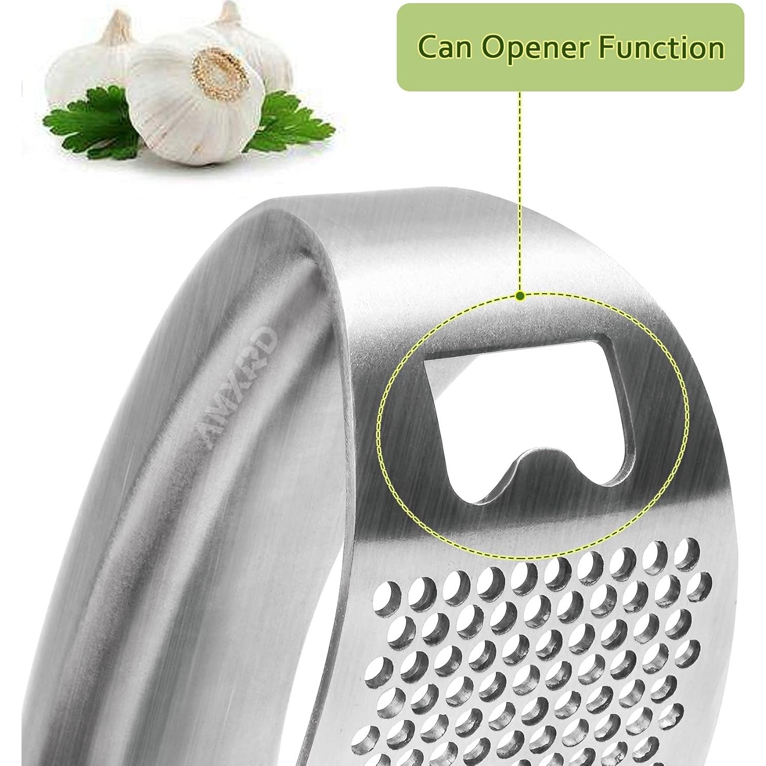 Prensa de Ajo Rocker AMXRD Acero Inoxidable con Pelador