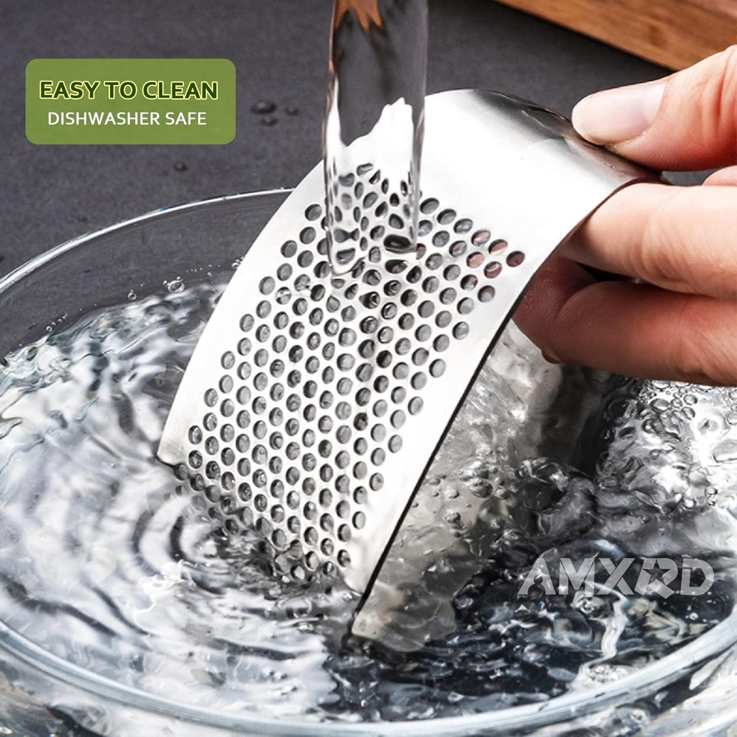 Prensa de Ajo Rocker AMXRD Acero Inoxidable con Pelador