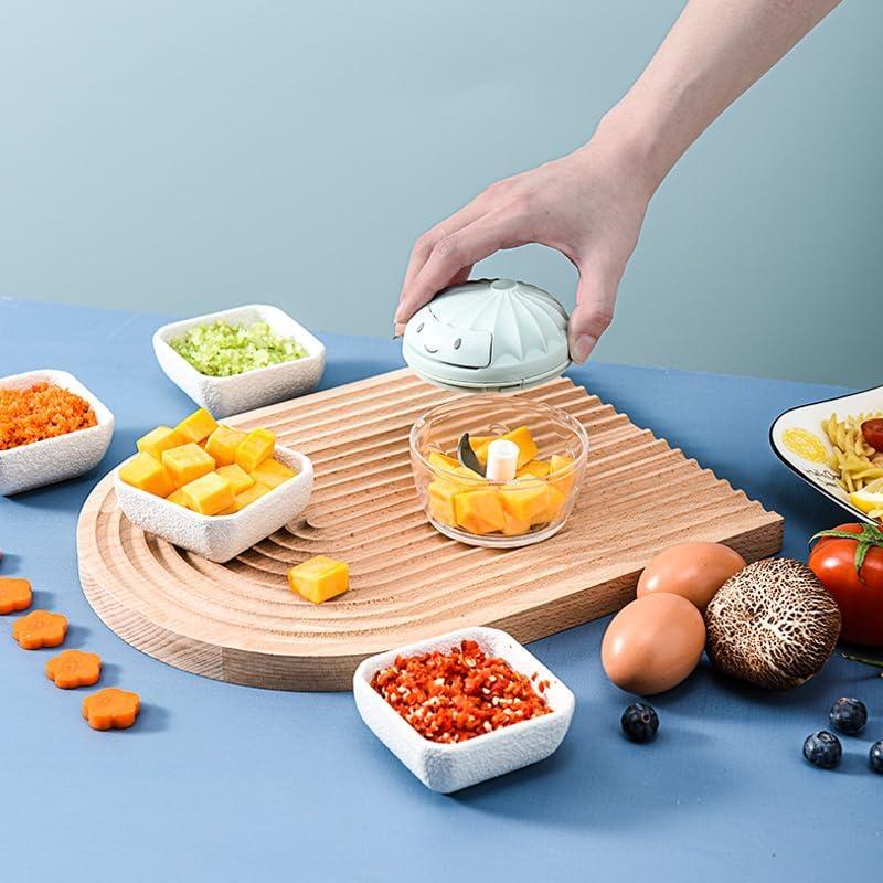 Picador de Ajo Manual SAYIHEXIHE 160ml Azul - Cortador de Alimentos