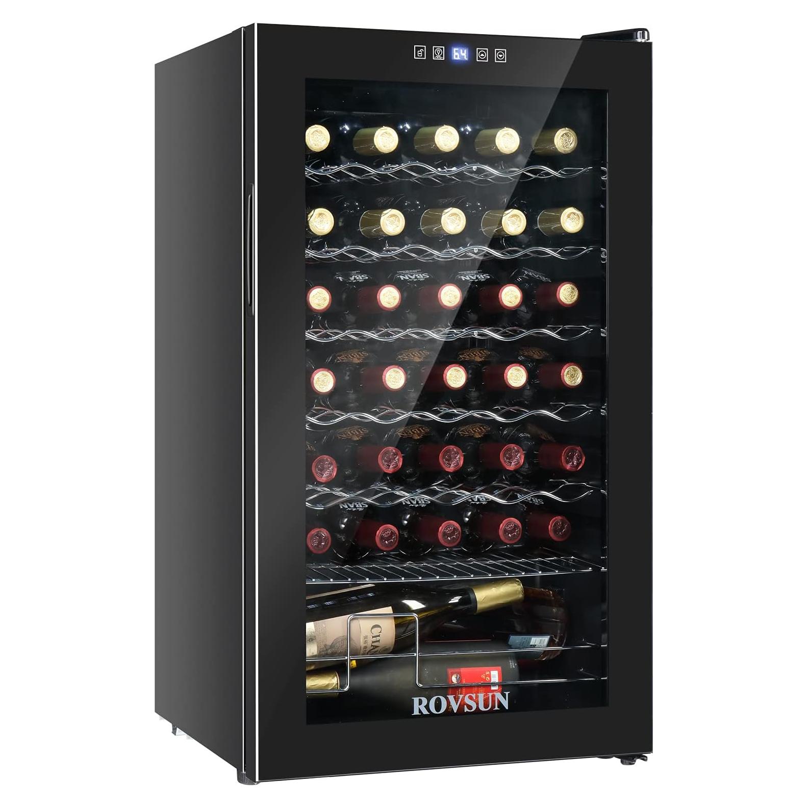 Enfriador de Vino ROVSUN 34 Botellas Control Digital Negro