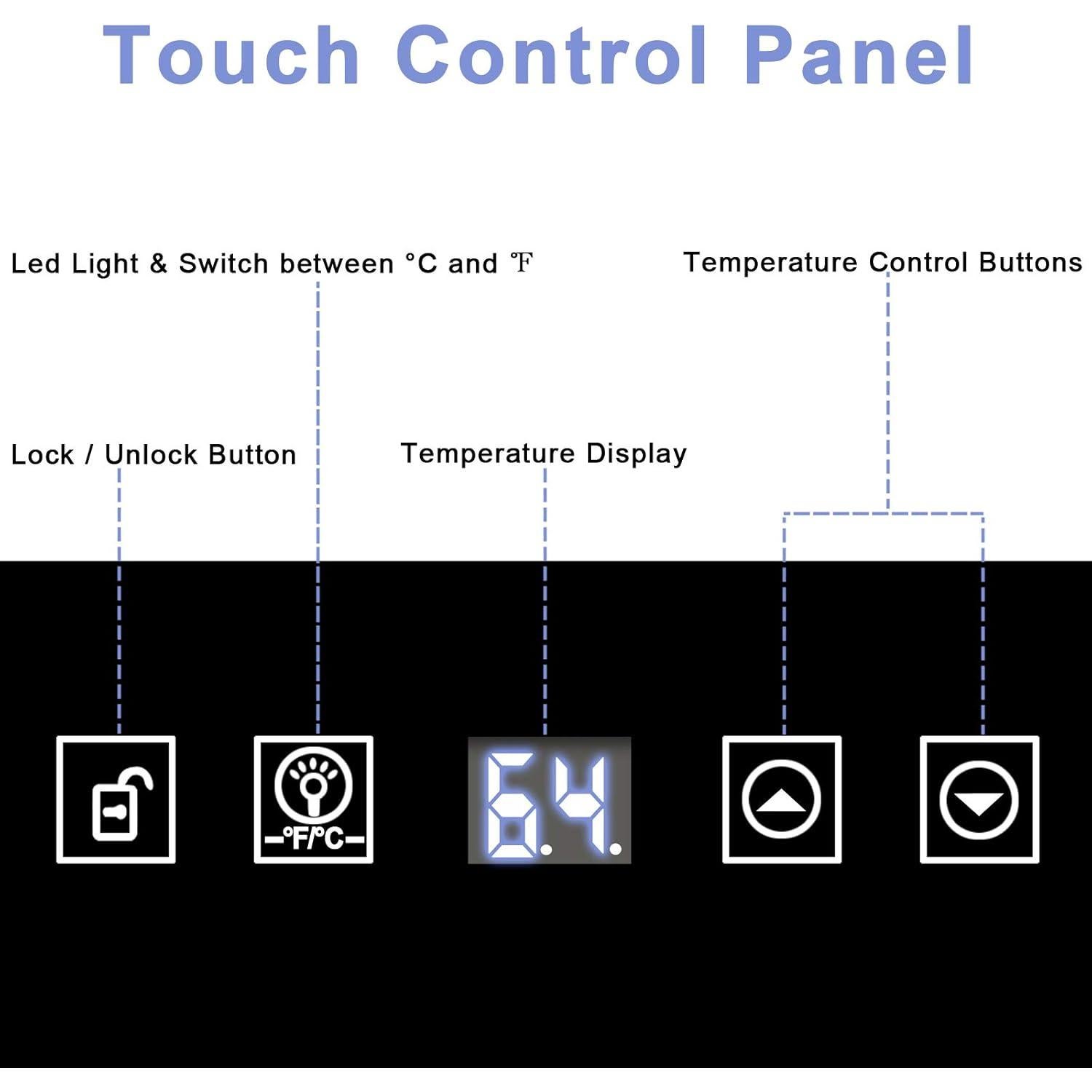 Enfriador de Vino ROVSUN 34 Botellas Control Digital Negro