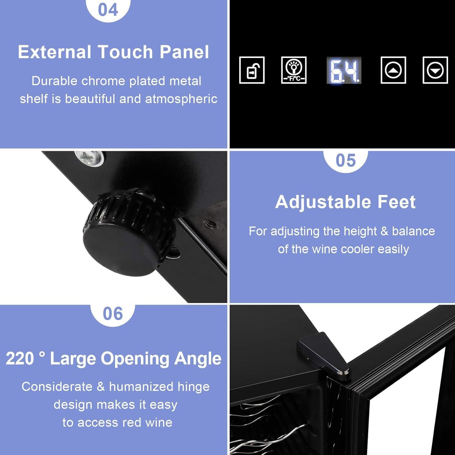 Enfriador de Vino ROVSUN 34 Botellas Control Digital Negro