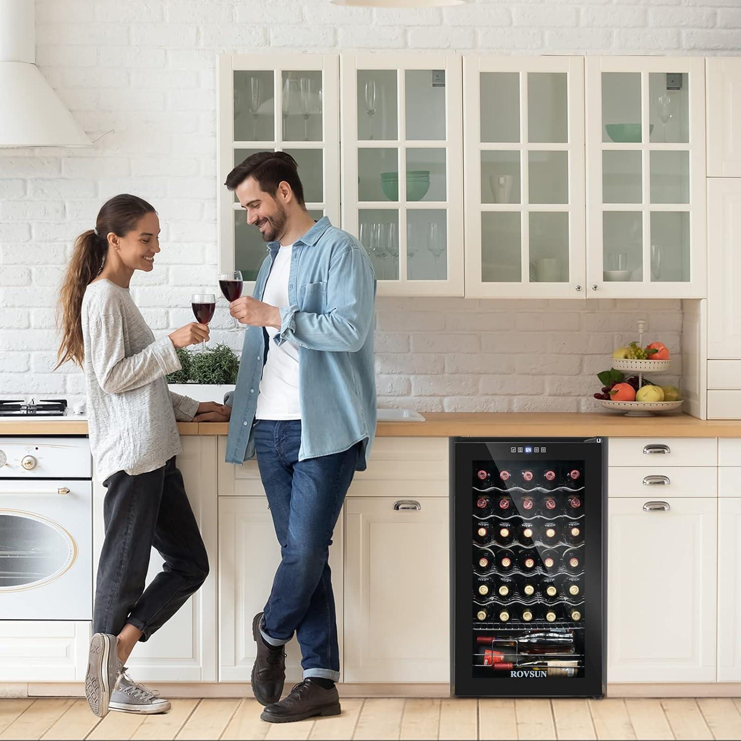 Enfriador de Vino ROVSUN 34 Botellas Control Digital Negro