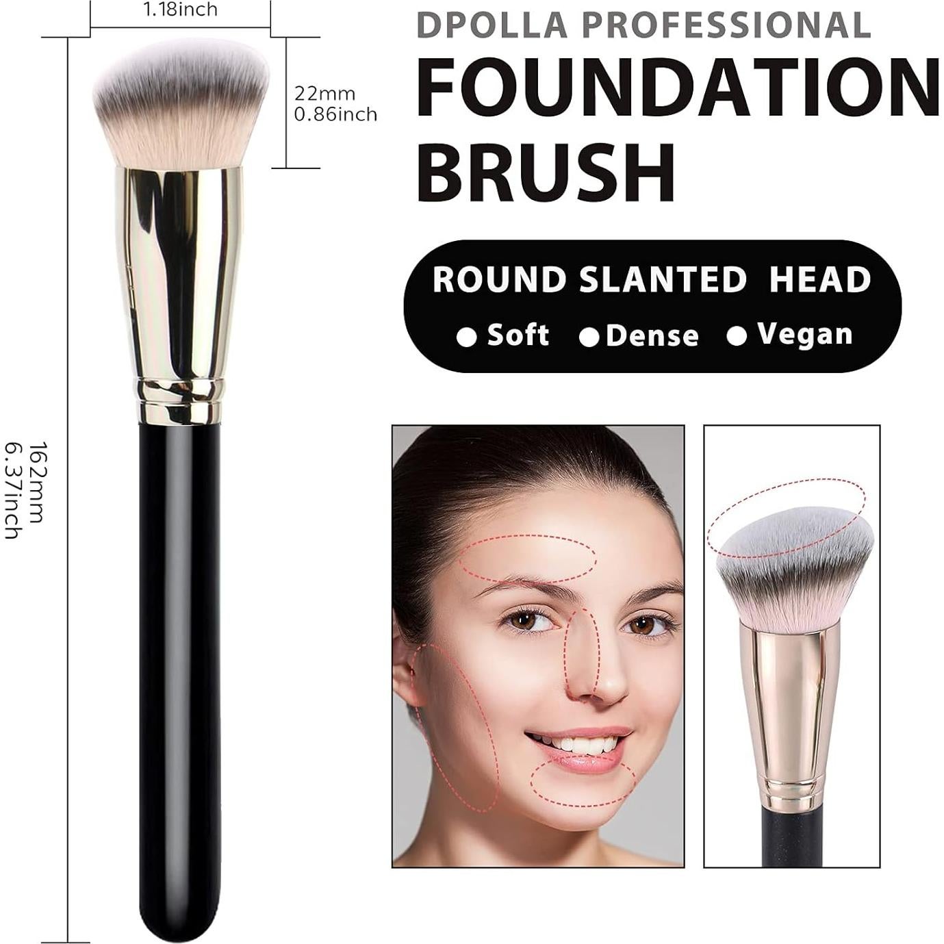 Brochas de Maquillaje DPOLLA 170 y 270 Profesionales Negras