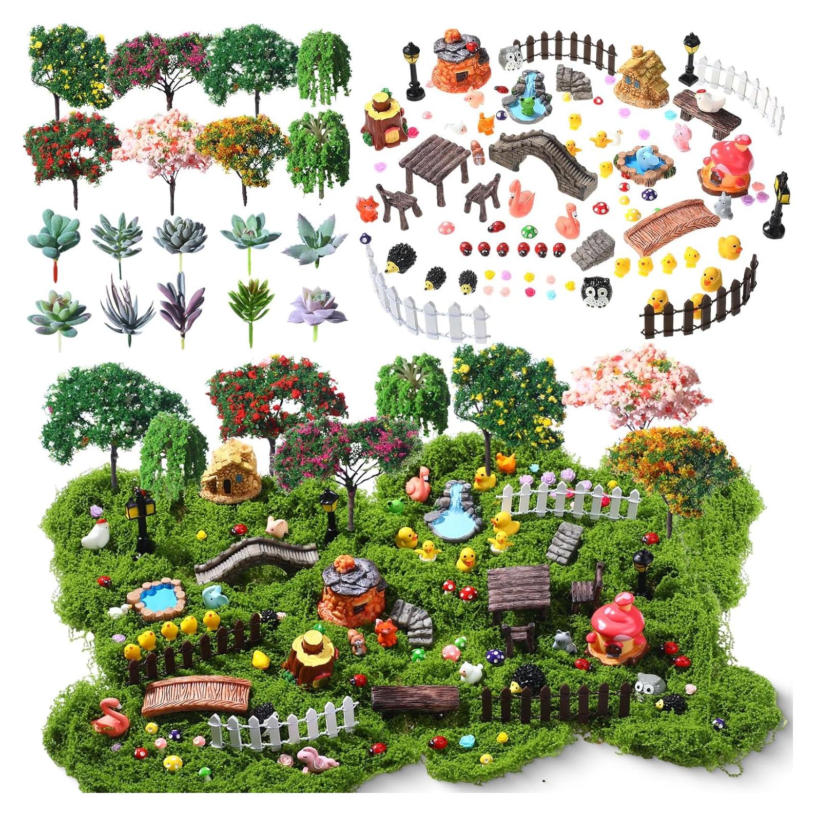 116 Piezas Accesorios Jardín Miniatura WinnerWhy Decoración