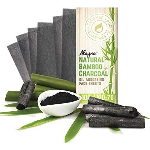 Hojas Absorbentes de Aceite Alayna - Carbón de Bambú Natural - 6 Unidades