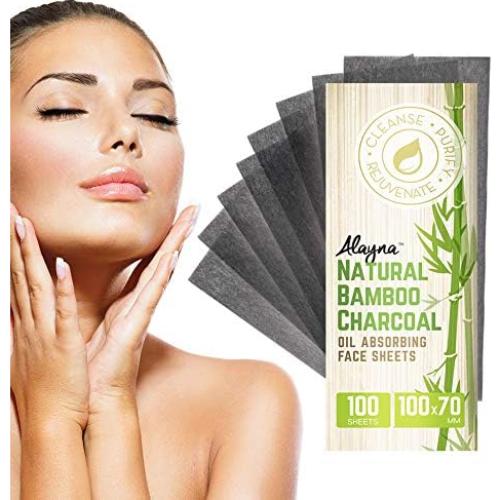 Hojas Absorbentes de Aceite Alayna - Carbón de Bambú Natural - 6 Unidades