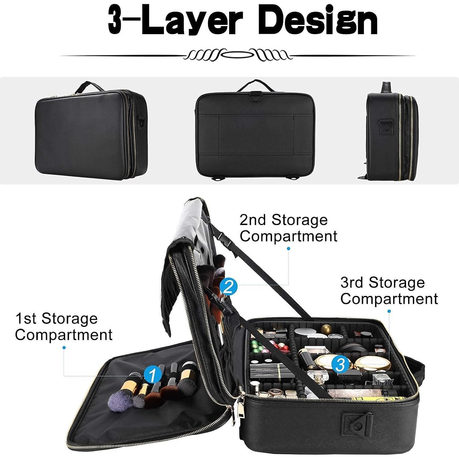 Estuche de Maquillaje de Viaje Oewoer L Negro 41.9x29.2x14 cm