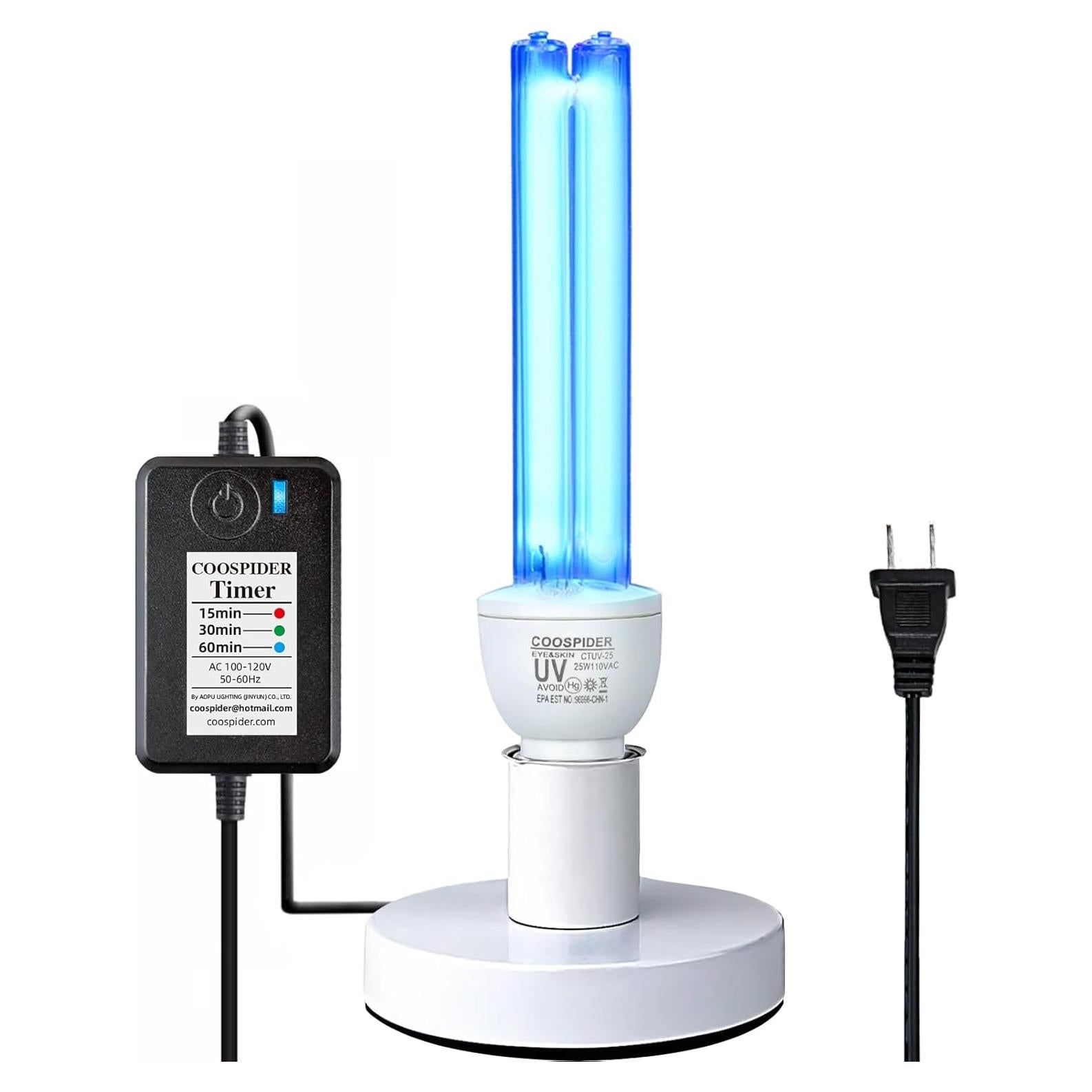 Lámpara UVC 25W COOSPIDER CTUV-25 con temporizador