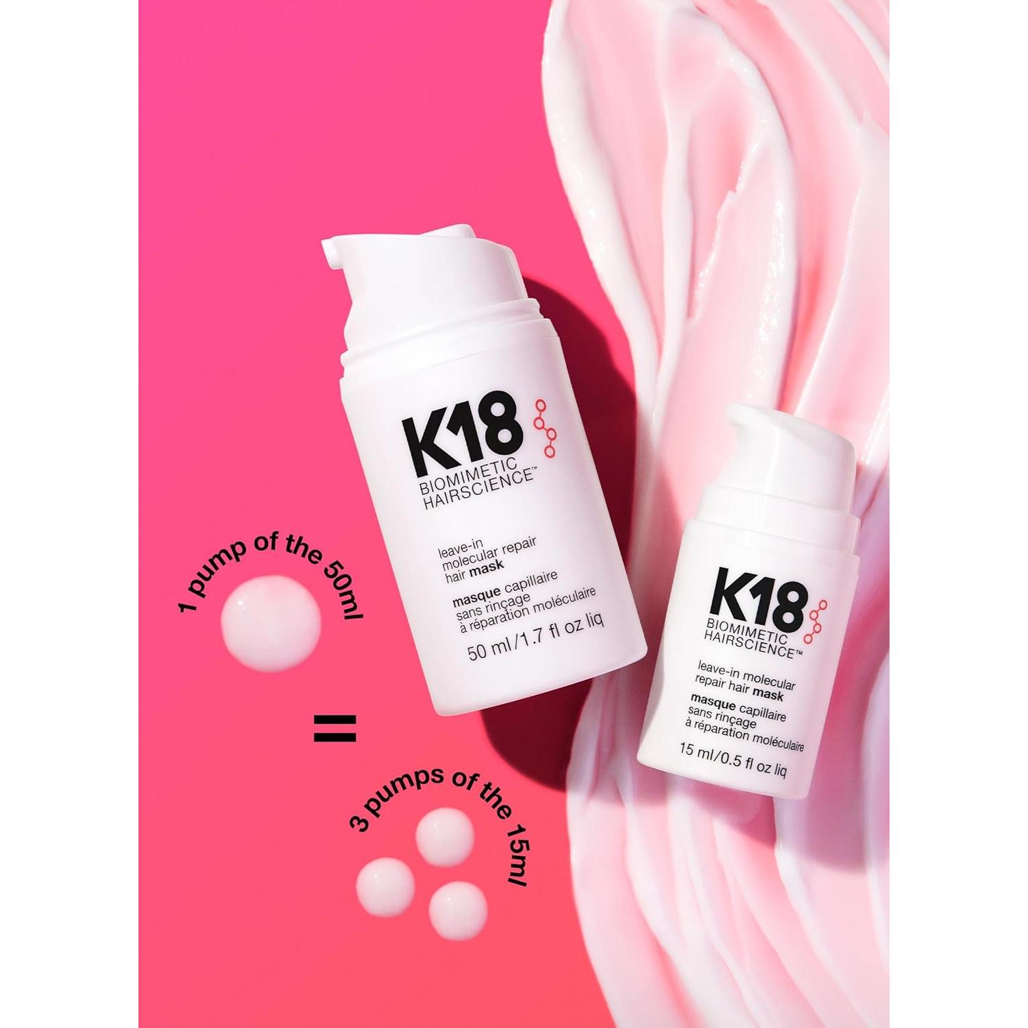 Mascarilla Capilar K18 Sin Enjuague 15 ml - Repara Cabello