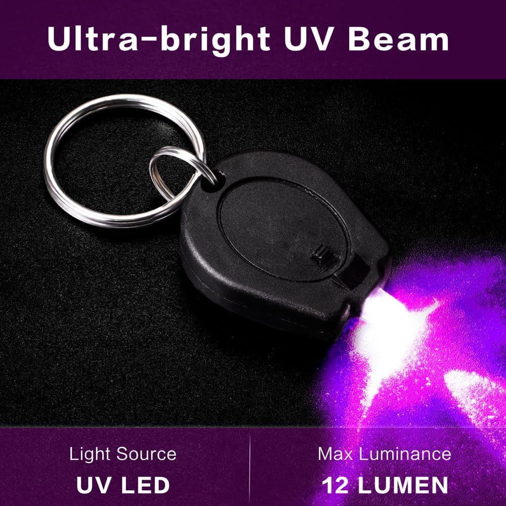 Paquete de 6 Linternas UV LED RaySoar 395nm Llave Prácticas