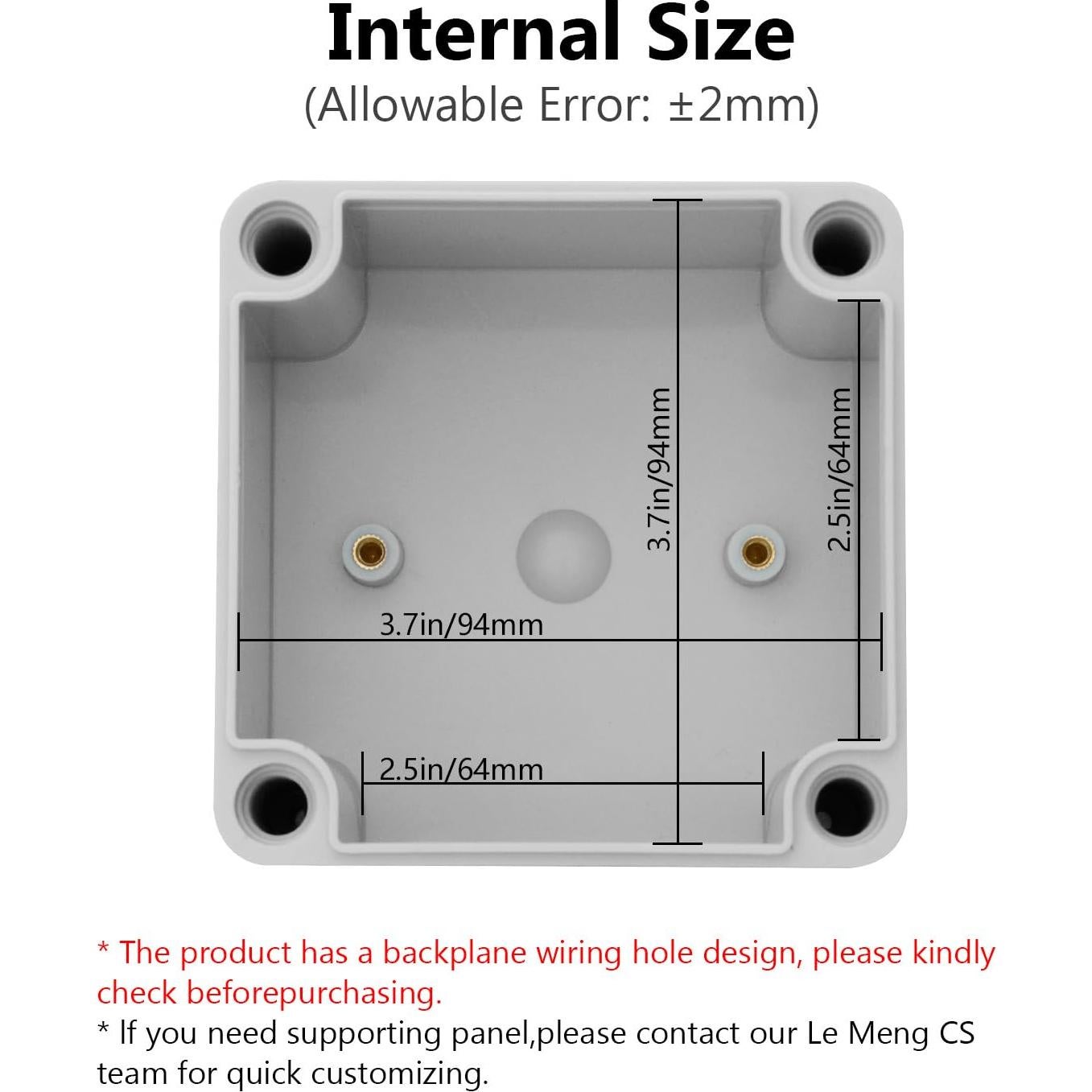 Caja de Conexiones IP67 LeMotech 100x100x75mm Gris