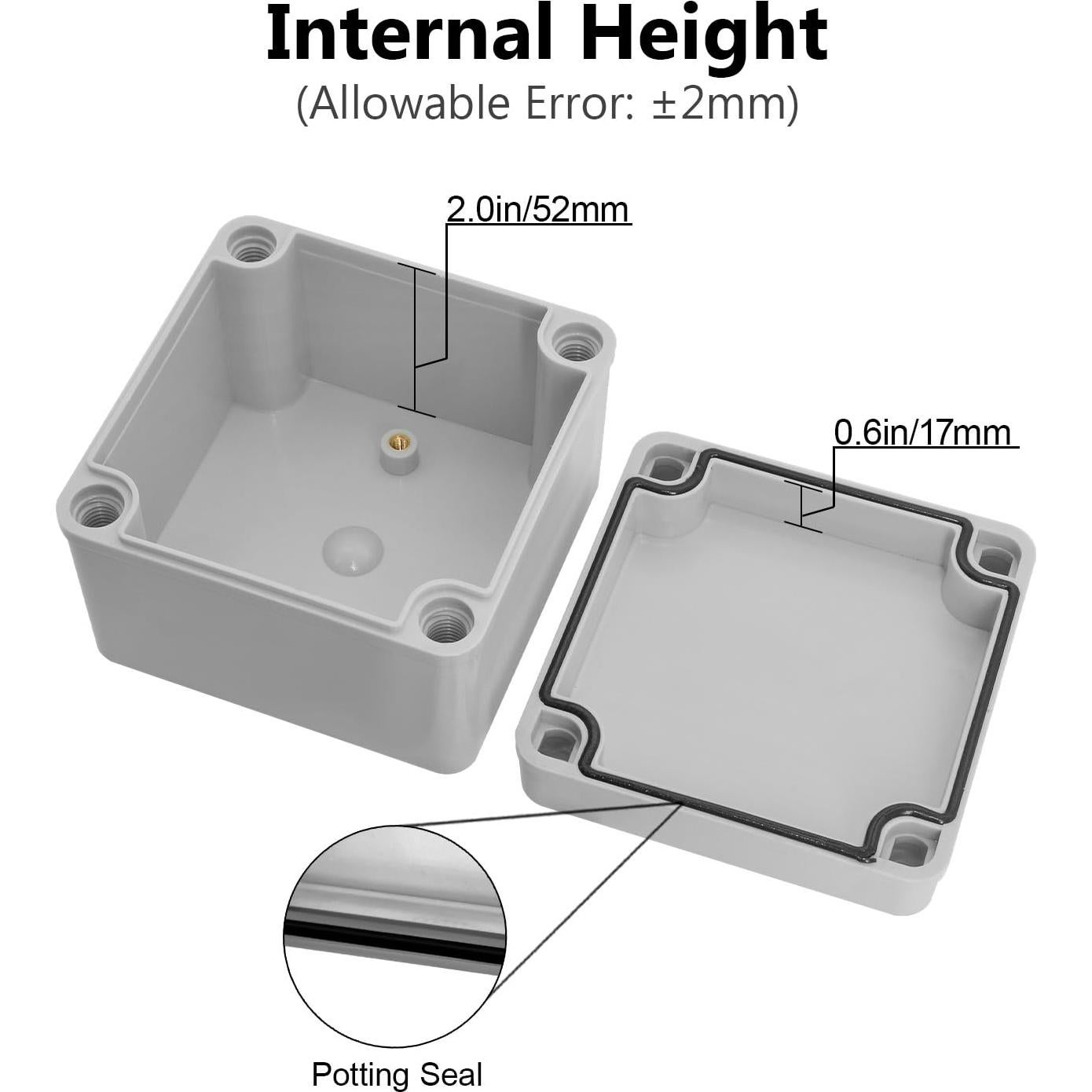 Caja de Conexiones IP67 LeMotech 100x100x75mm Gris