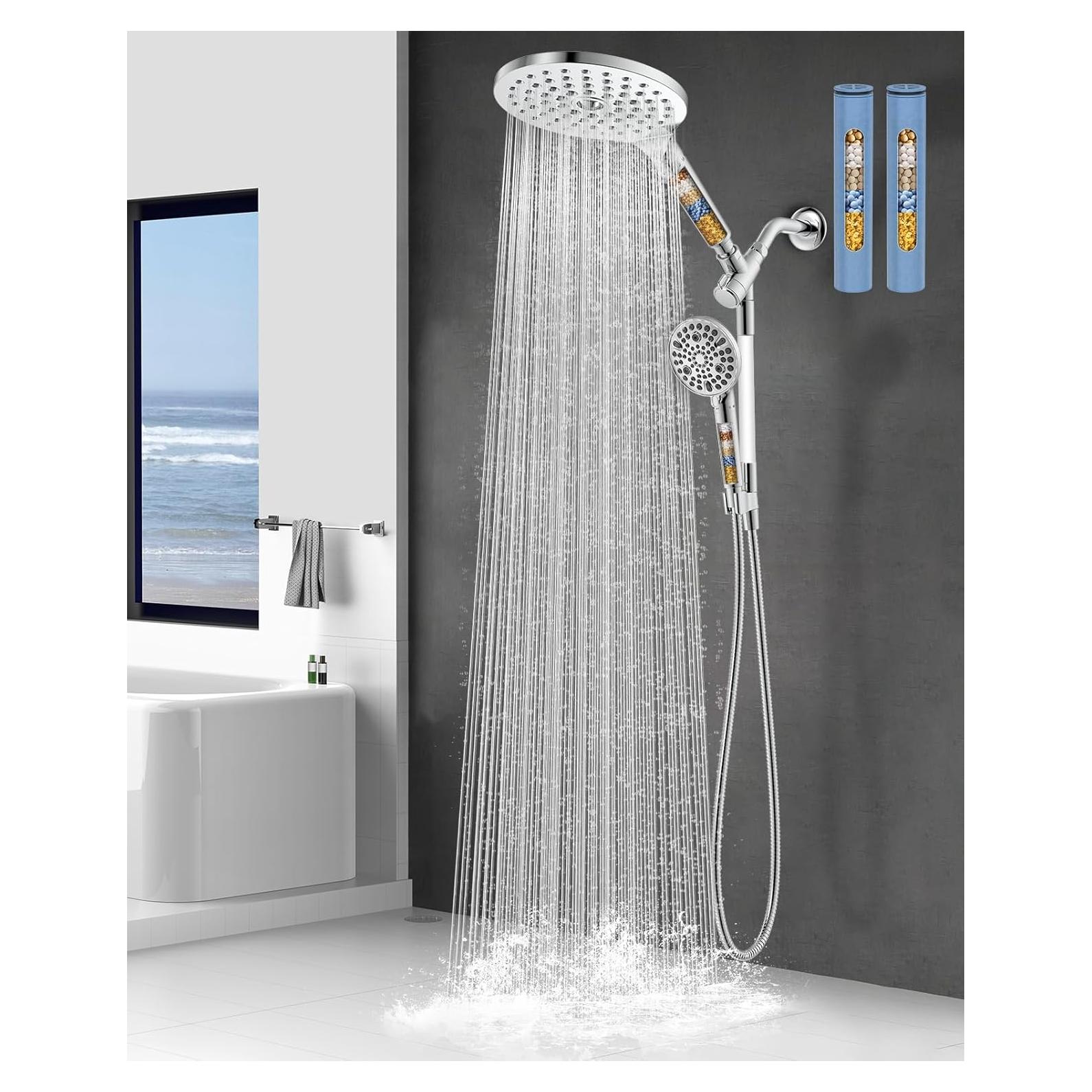 Combo Ducha Filtrada MakeFit 8" Lluvia y Mano Ajustable