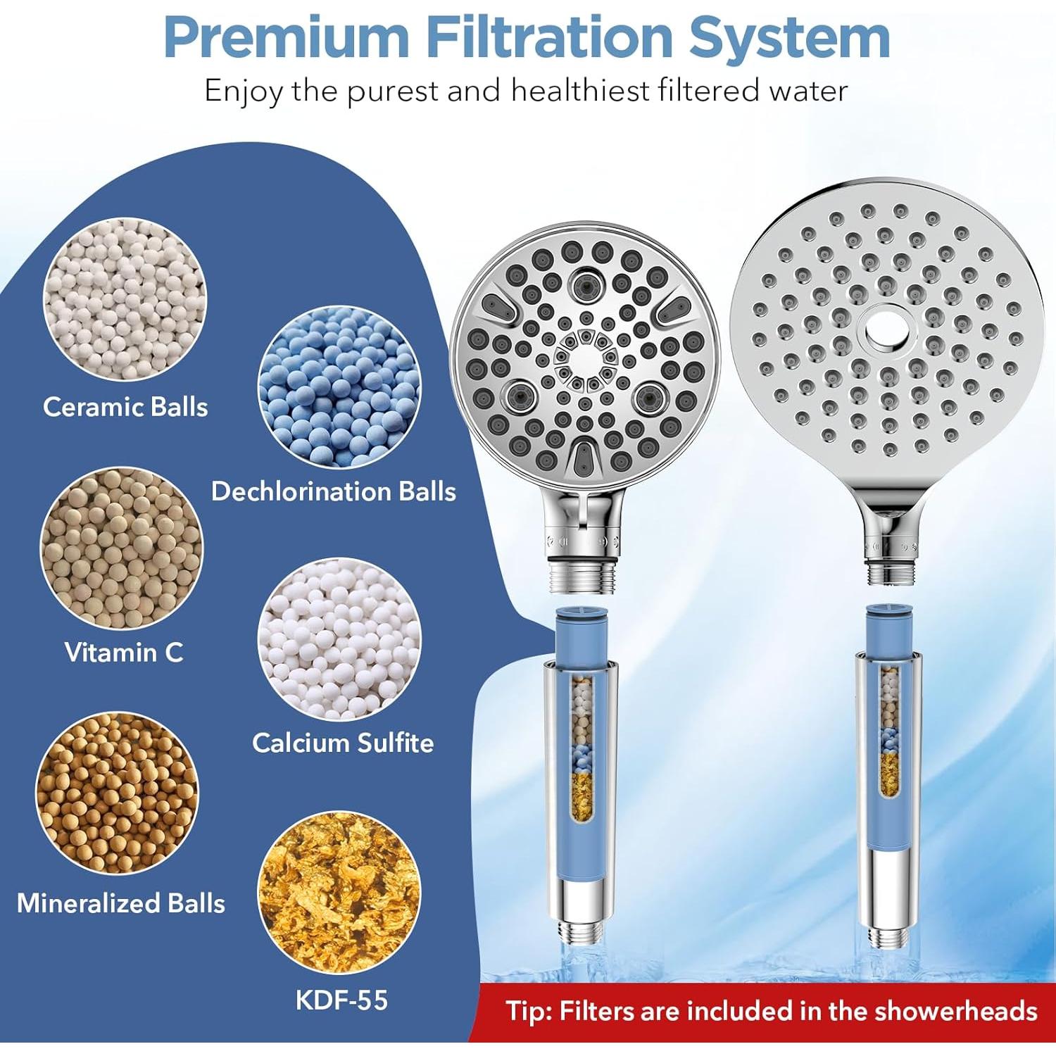 Combo Ducha Filtrada MakeFit 8" Lluvia y Mano Ajustable