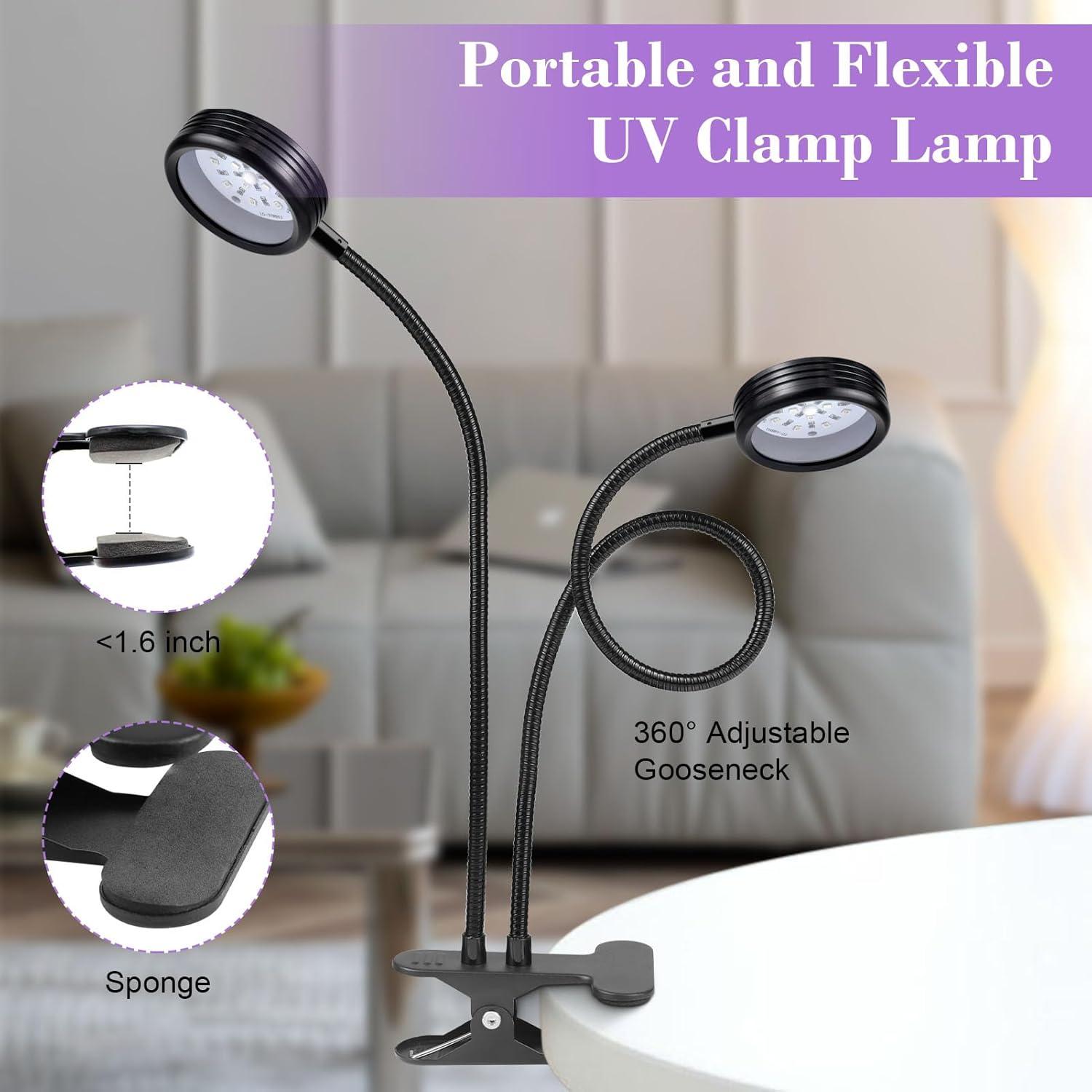 Lámpara LED UV Doble Cabeza USB 10W 395-405nm para Resina