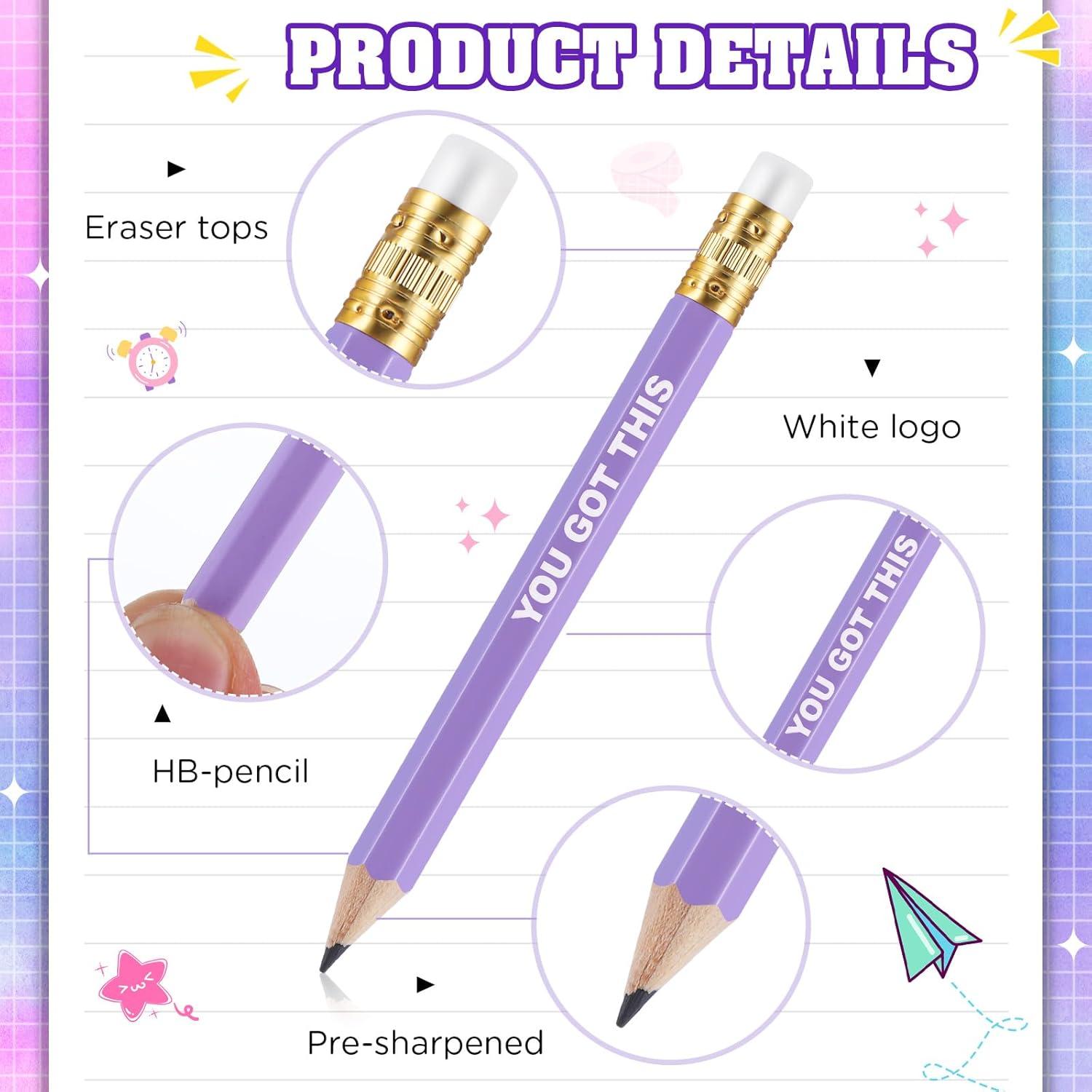 Lápices Inspiracionales Jetec 100 Pcs Cortos con Borrador