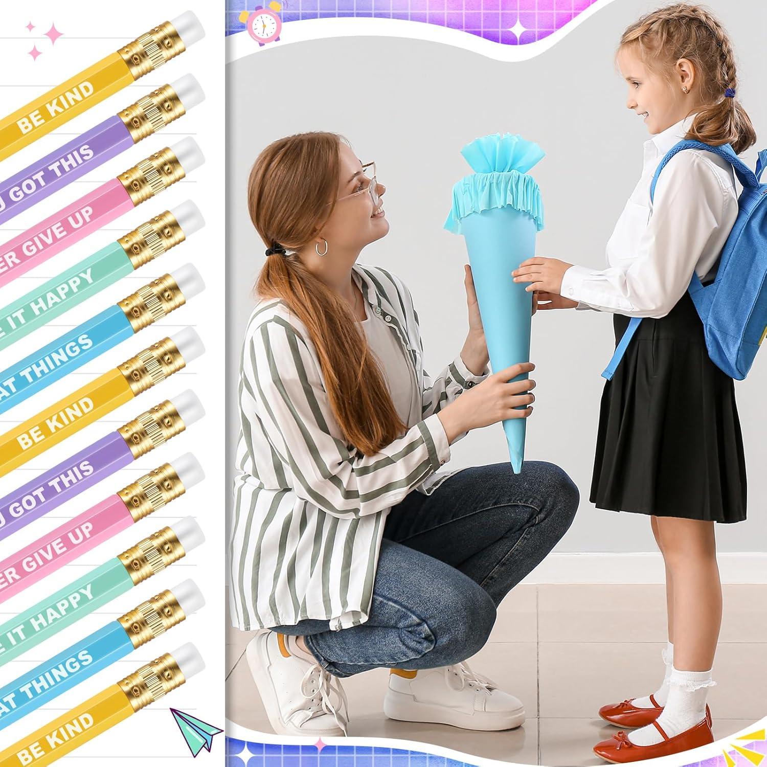 Lápices Inspiracionales Jetec 100 Pcs Cortos con Borrador