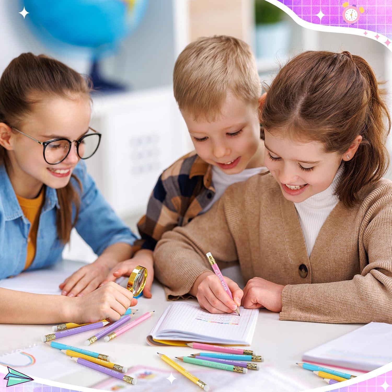 Lápices Inspiracionales Jetec 100 Pcs Cortos con Borrador