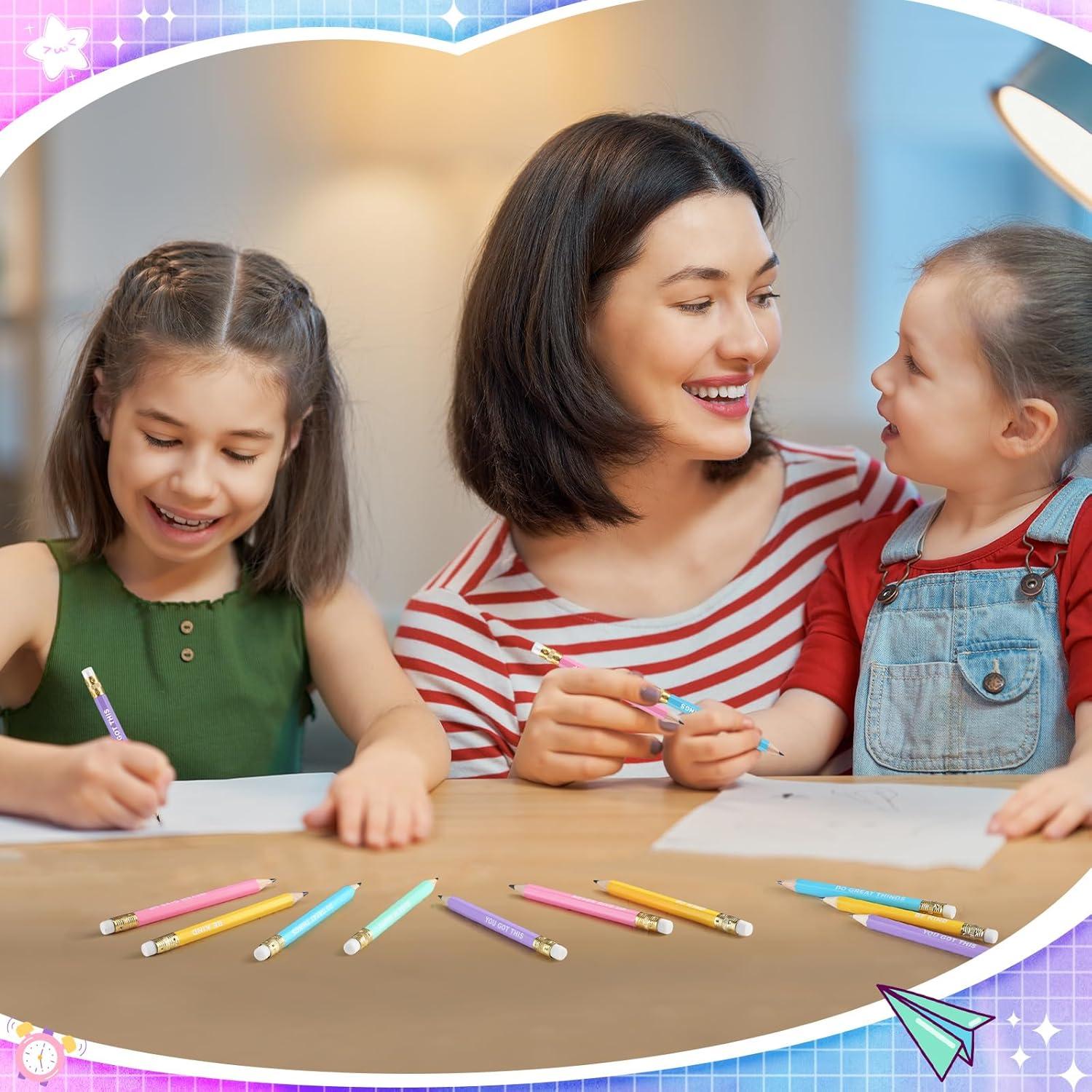 Lápices Inspiracionales Jetec 100 Pcs Cortos con Borrador