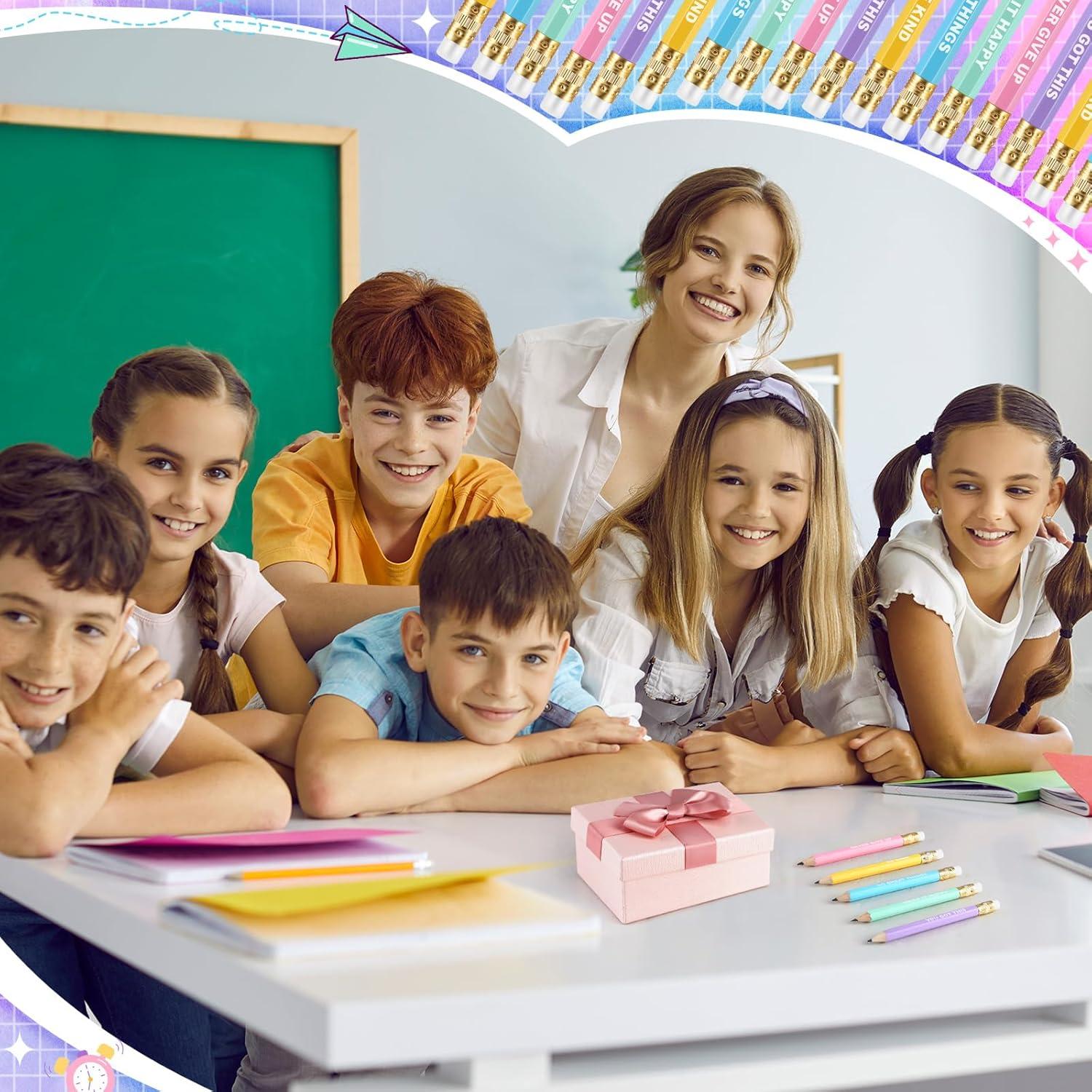 Lápices Inspiracionales Jetec 100 Pcs Cortos con Borrador