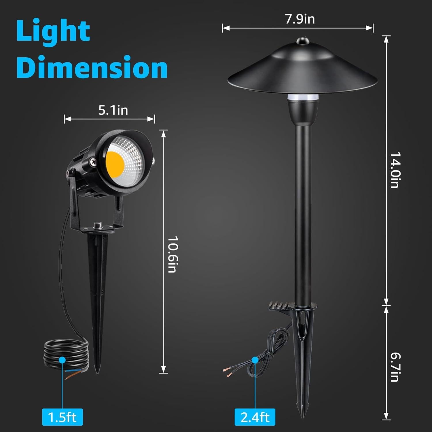 Luces de Paisaje LED SUNVIE Kit 12 Luces de Camino 12V