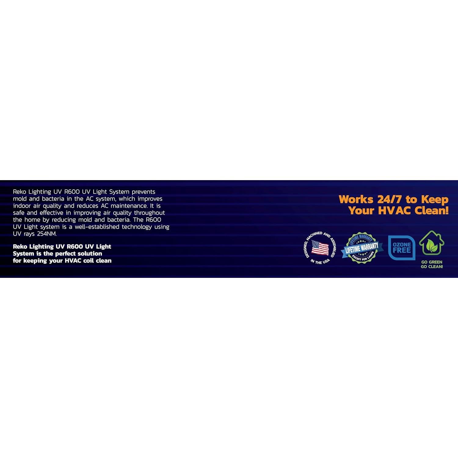 Purificador de Aire UV-C REKOLIGHTING R600 24V 44.5cm